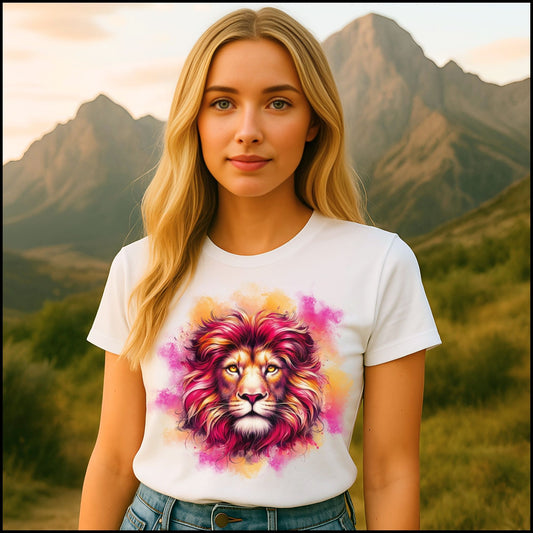 “Roar & Radiance” – Watercolor Lion Tee