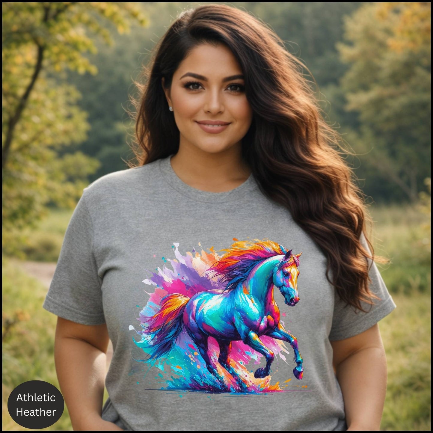 Vibrant Wild Horse Graphic Tee β Colorful Artistic Horse Lover T-Shirt