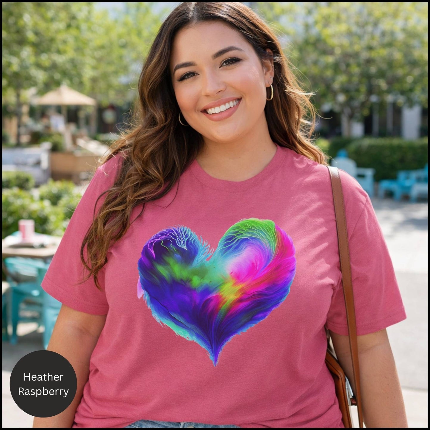 Rainbow Abstract Heart Graphic Tee β Colorful Love & Self-Expression Bella+Canvas T-Shirt