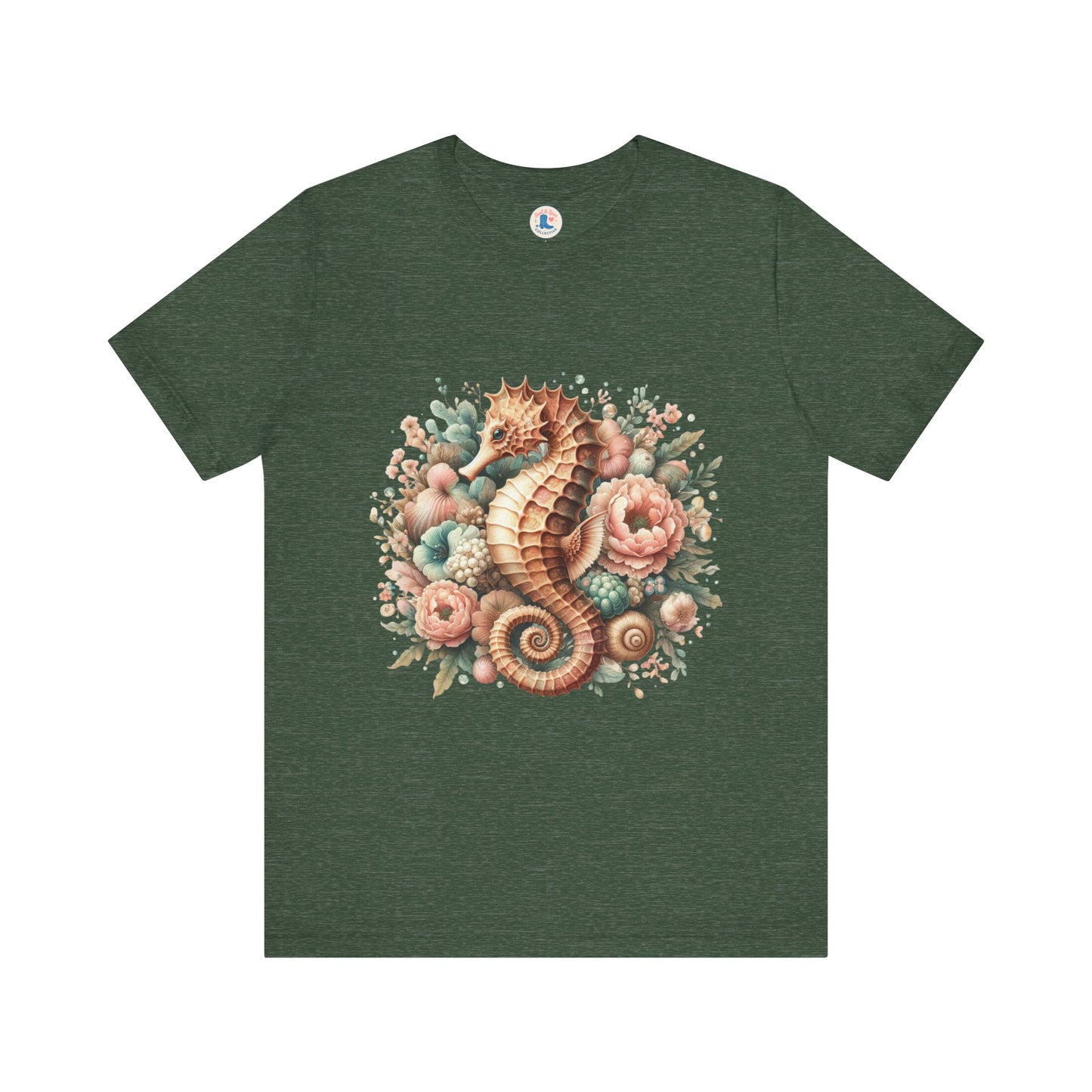 Coastal Bloom Seahorse Tee