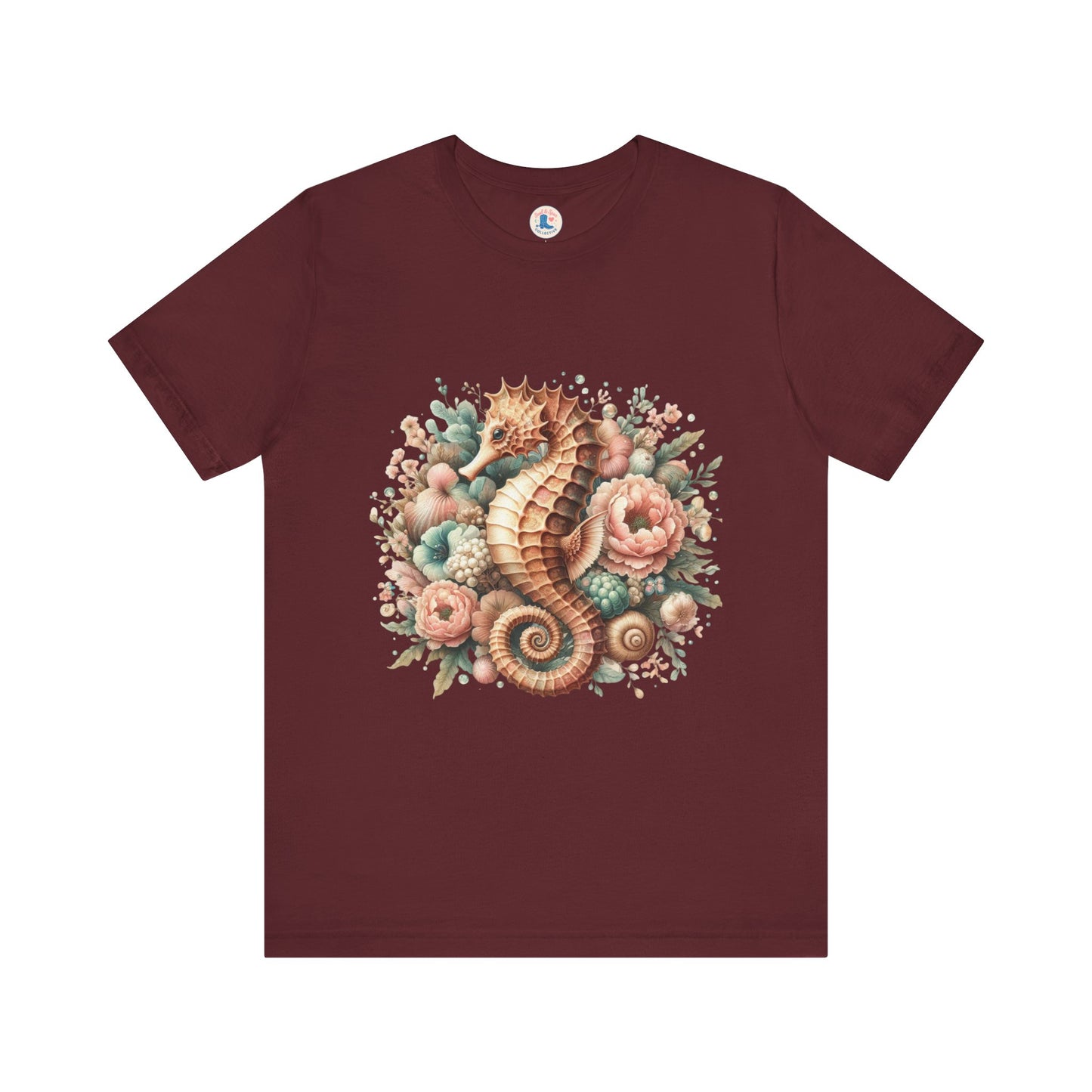 Coastal Bloom Seahorse Tee