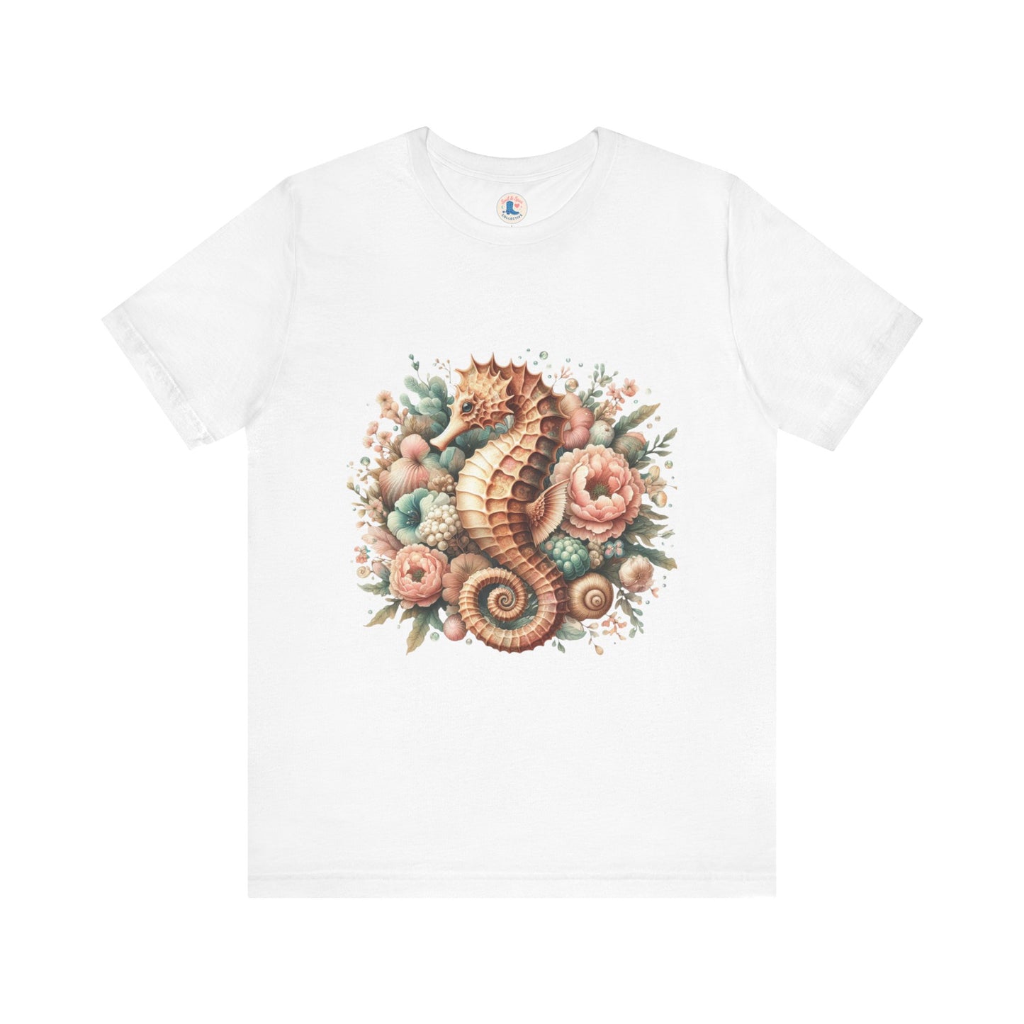 Coastal Bloom Seahorse Tee