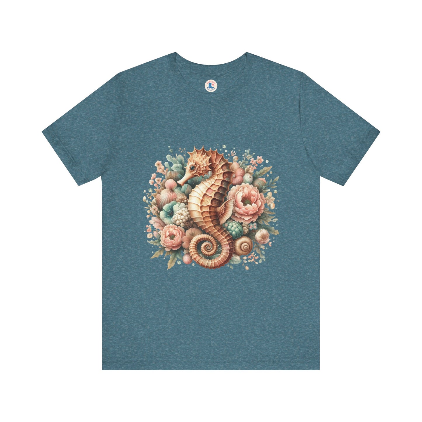 Coastal Bloom Seahorse Tee