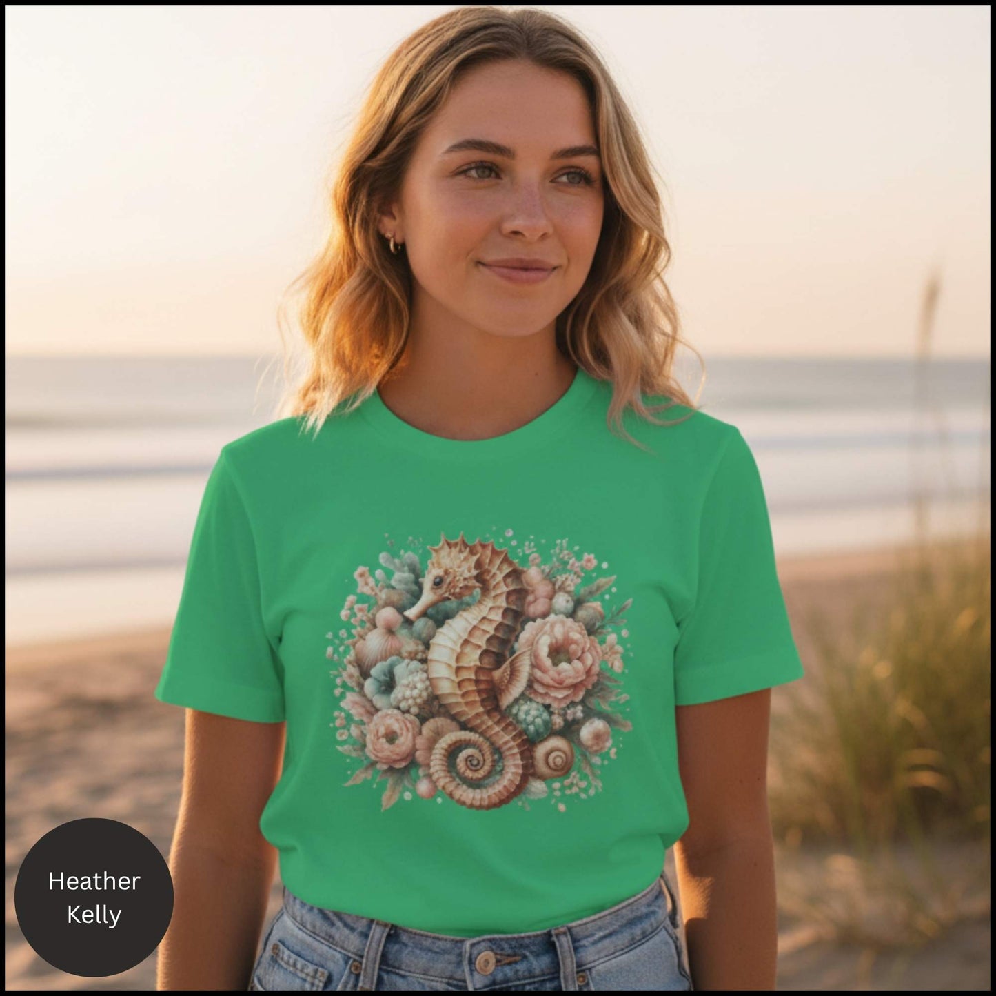 Coastal Bloom Seahorse Tee