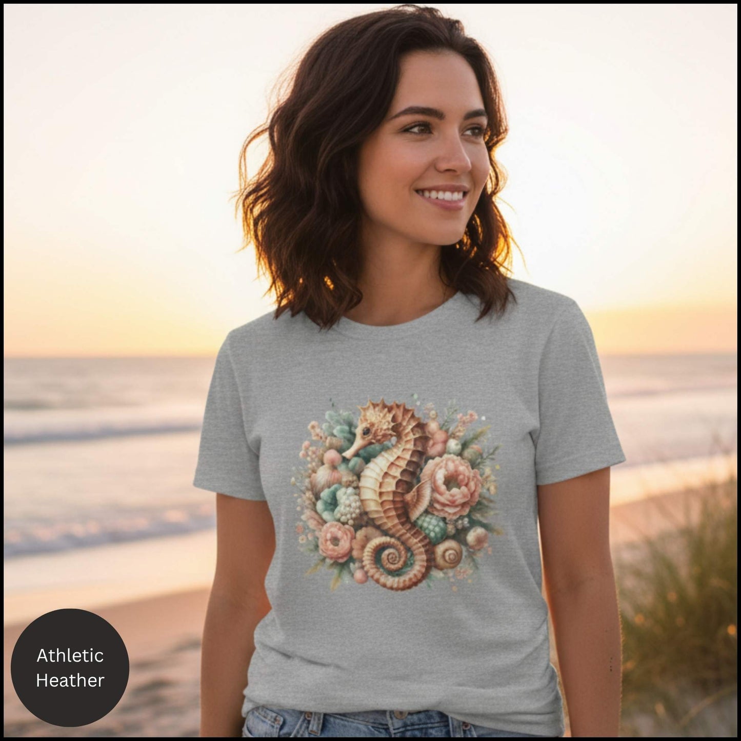 Coastal Bloom Seahorse Tee