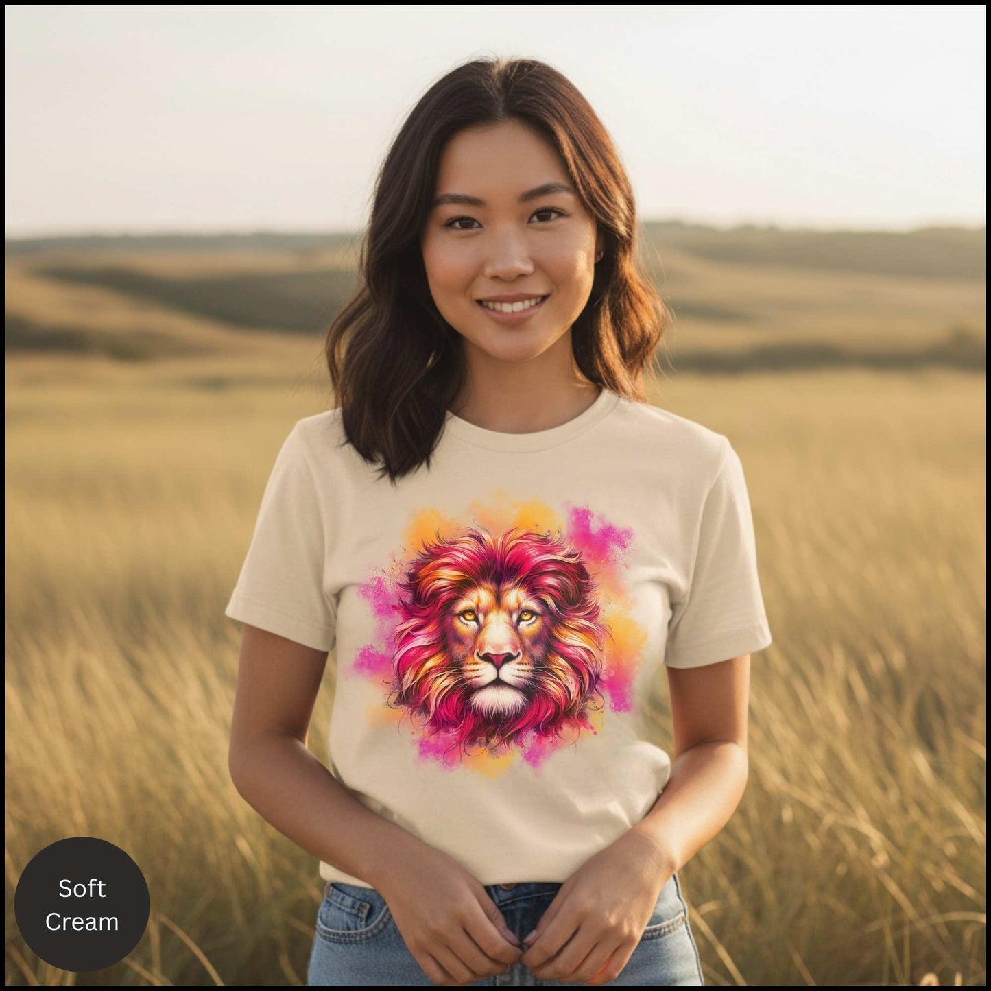 “Roar & Radiance” – Watercolor Lion Tee