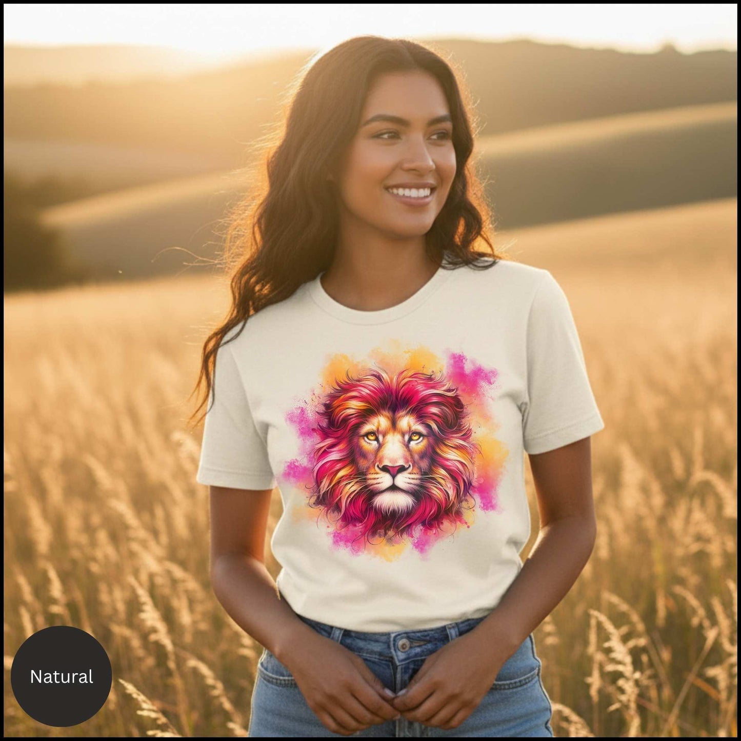 “Roar & Radiance” – Watercolor Lion Tee