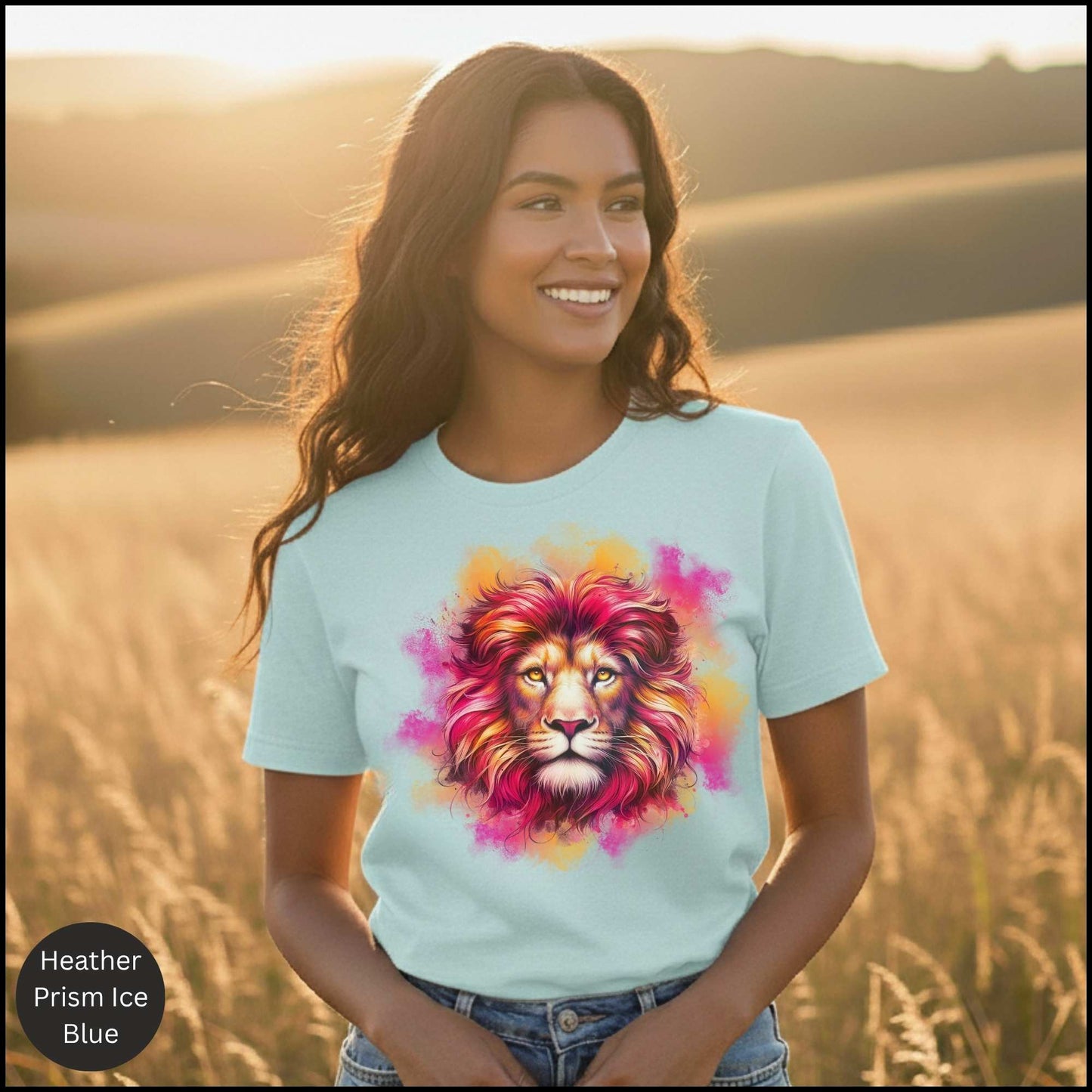 “Roar & Radiance” – Watercolor Lion Tee