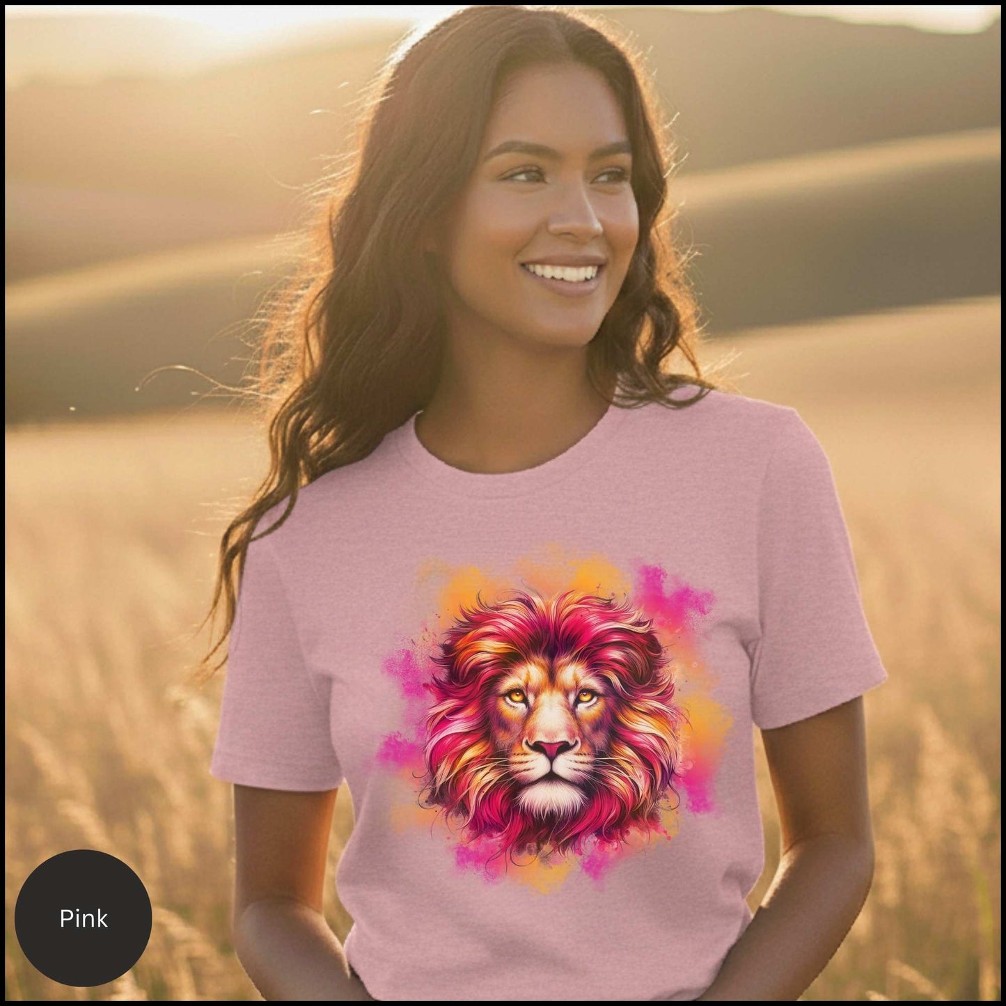“Roar & Radiance” – Watercolor Lion Tee