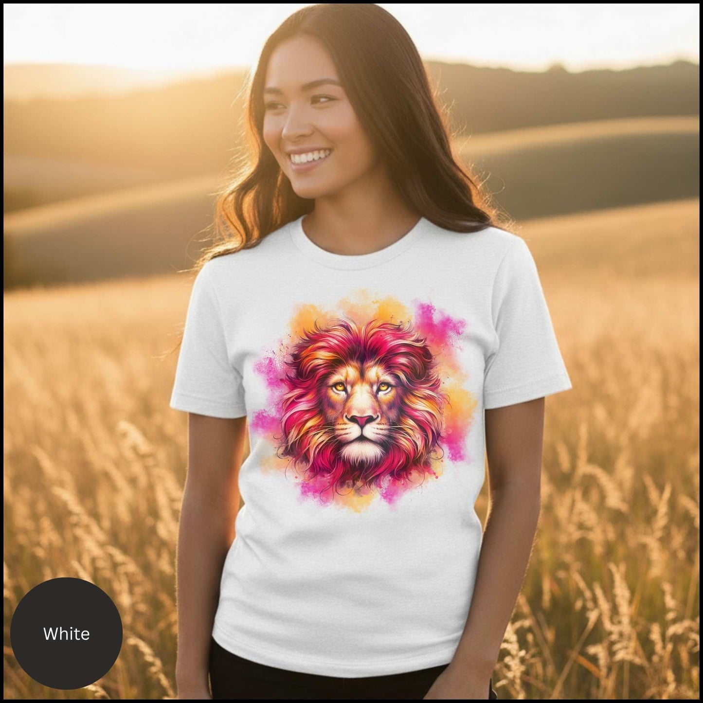 “Roar & Radiance” – Watercolor Lion Tee