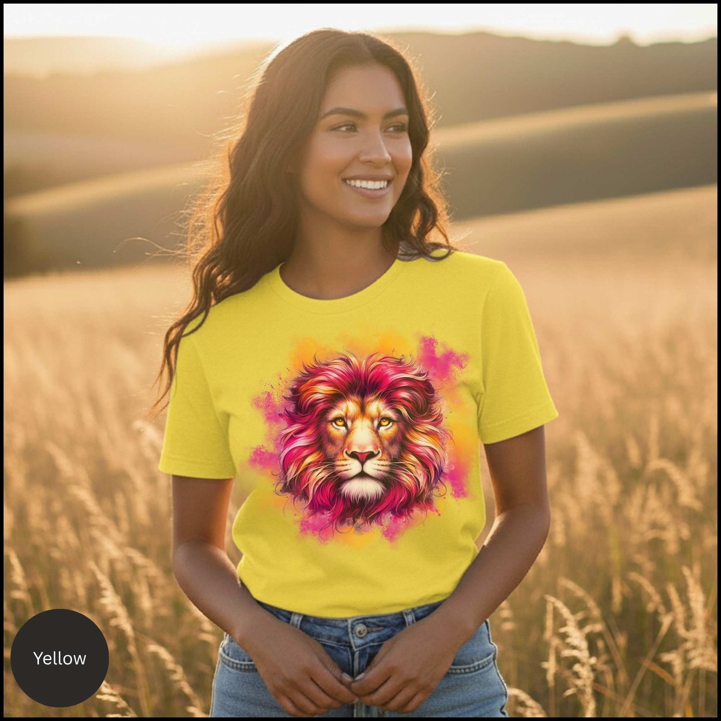 “Roar & Radiance” – Watercolor Lion Tee