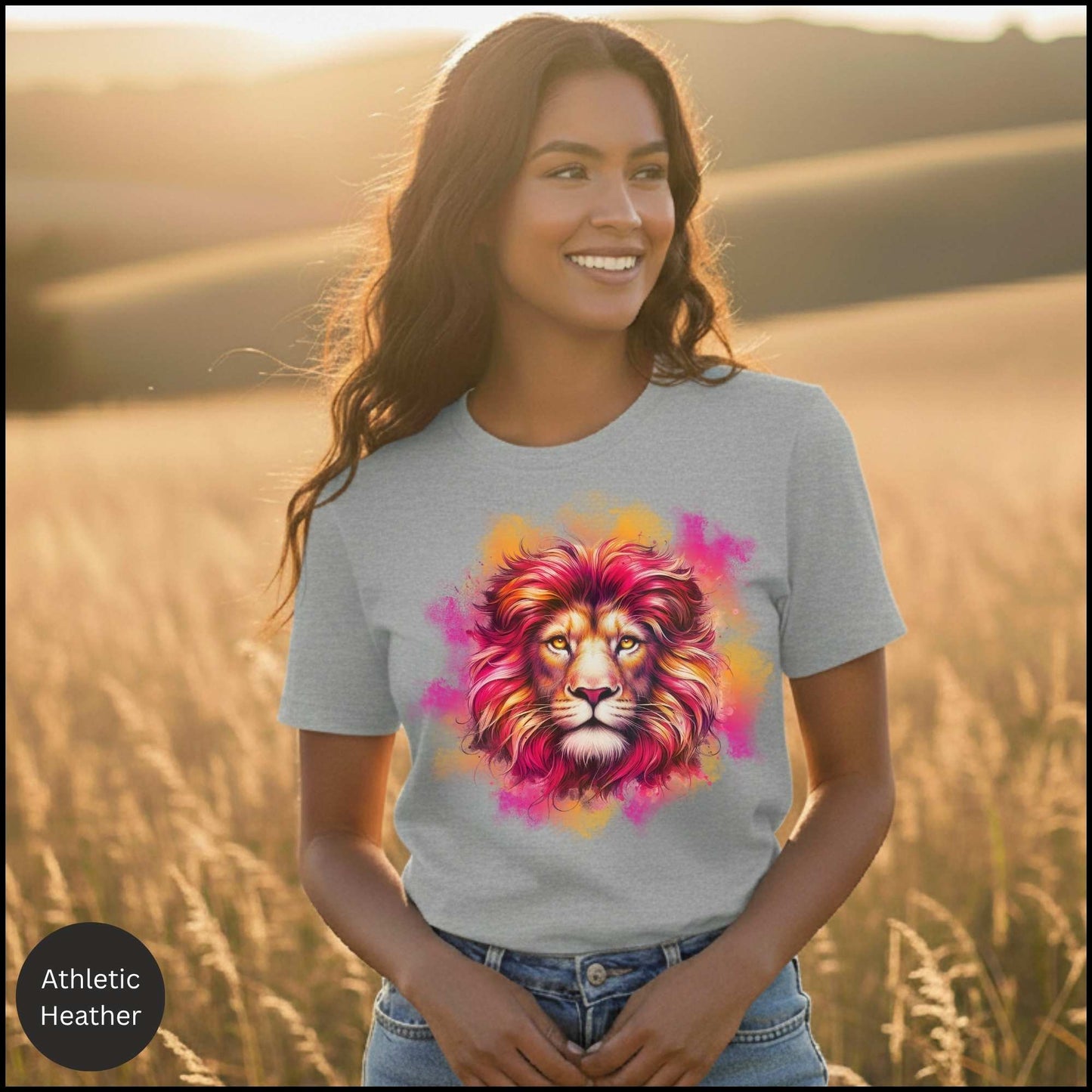 “Roar & Radiance” – Watercolor Lion Tee