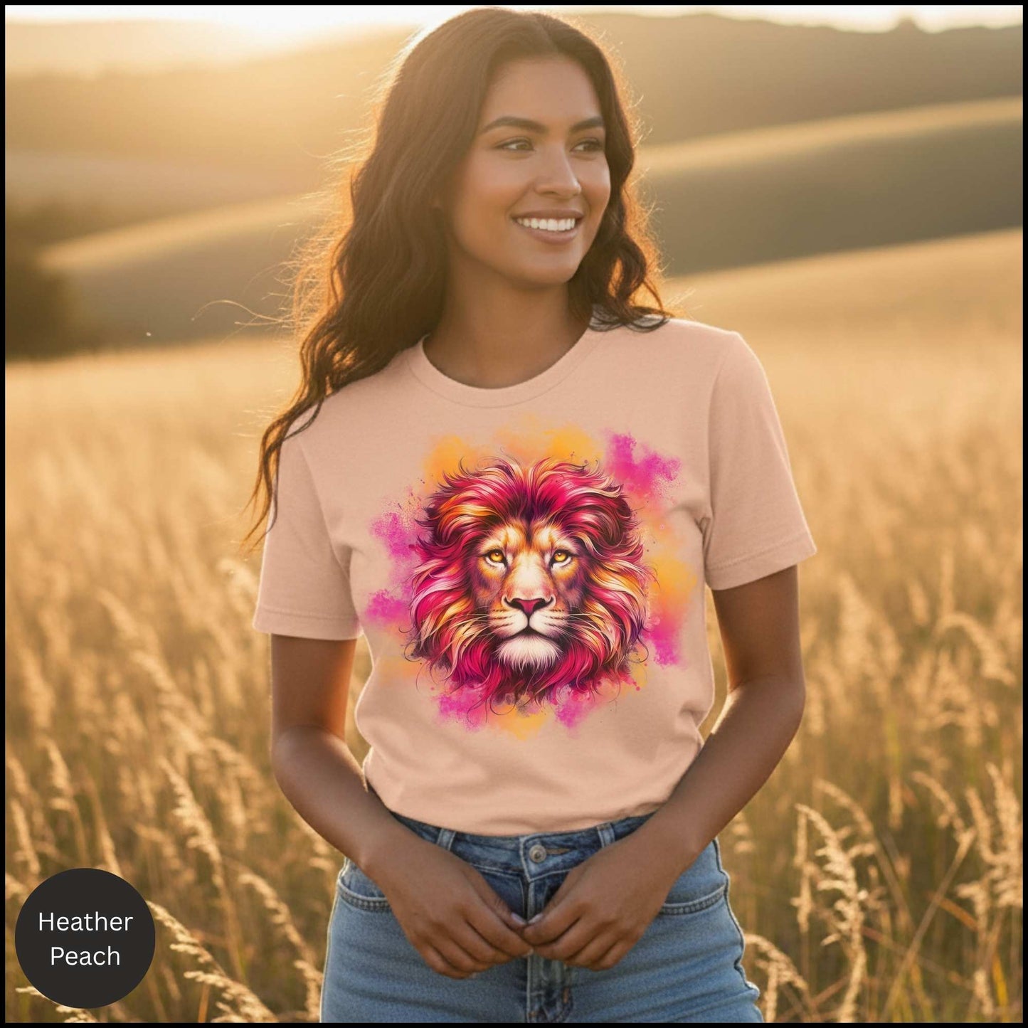 “Roar & Radiance” – Watercolor Lion Tee