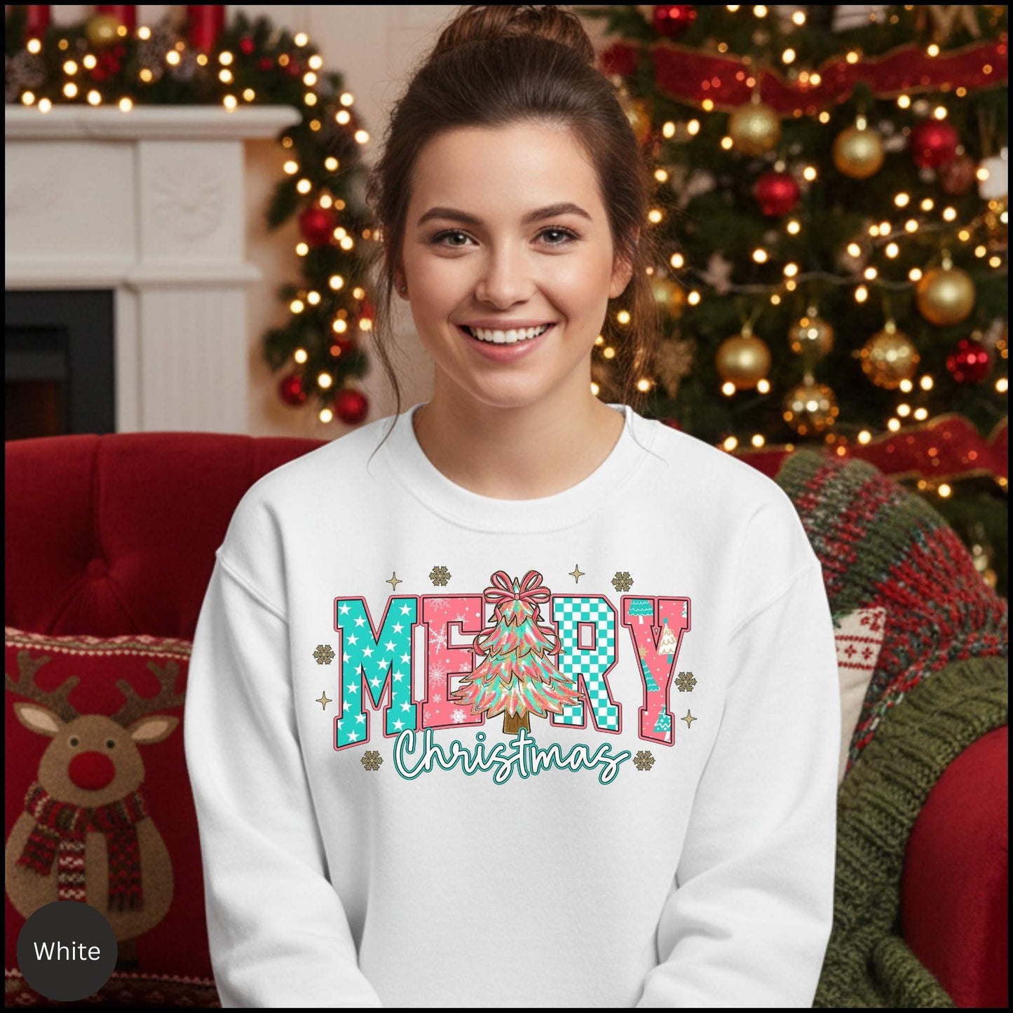 Pastel Merry Christmas Crewneck Sweatshirt