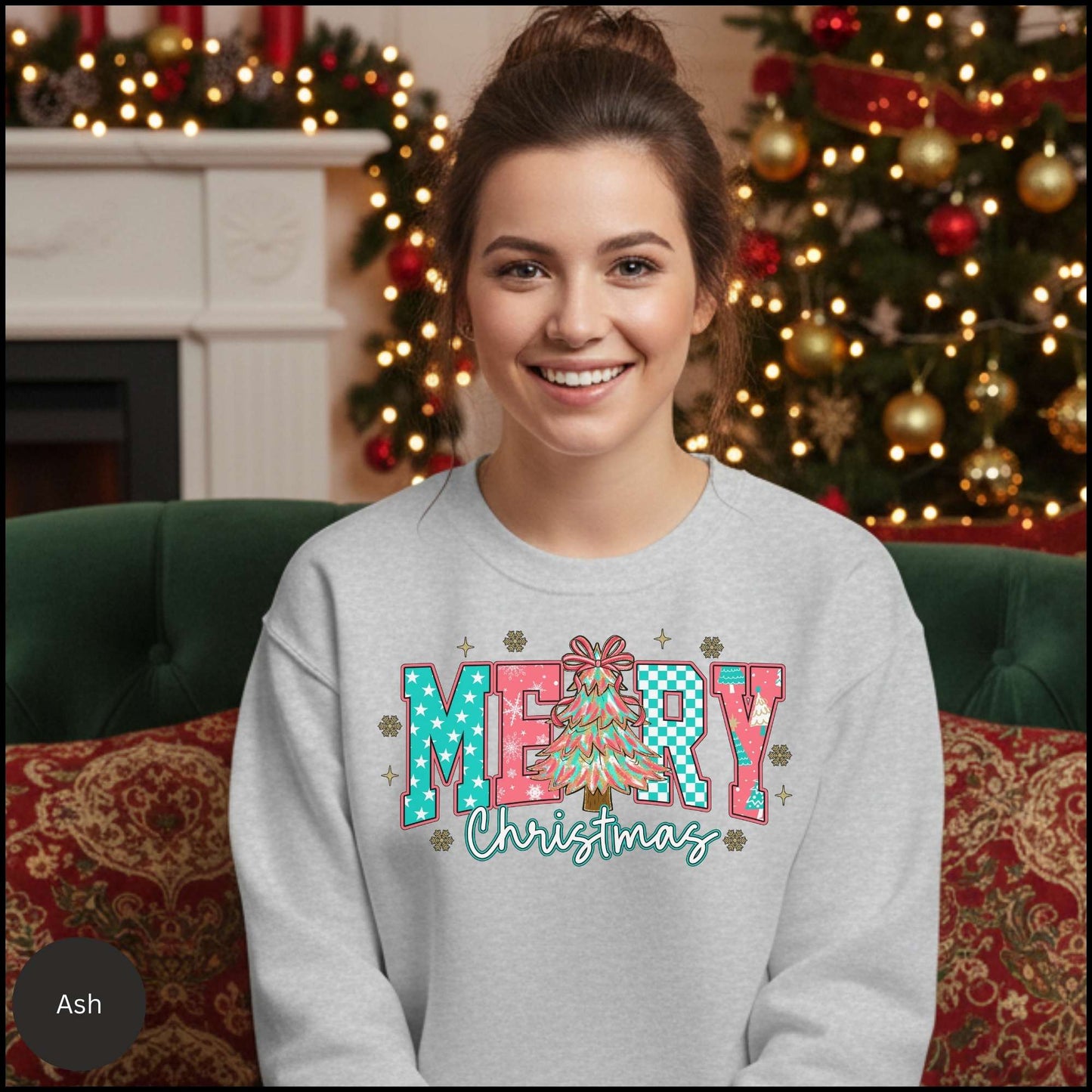 Pastel Merry Christmas Crewneck Sweatshirt