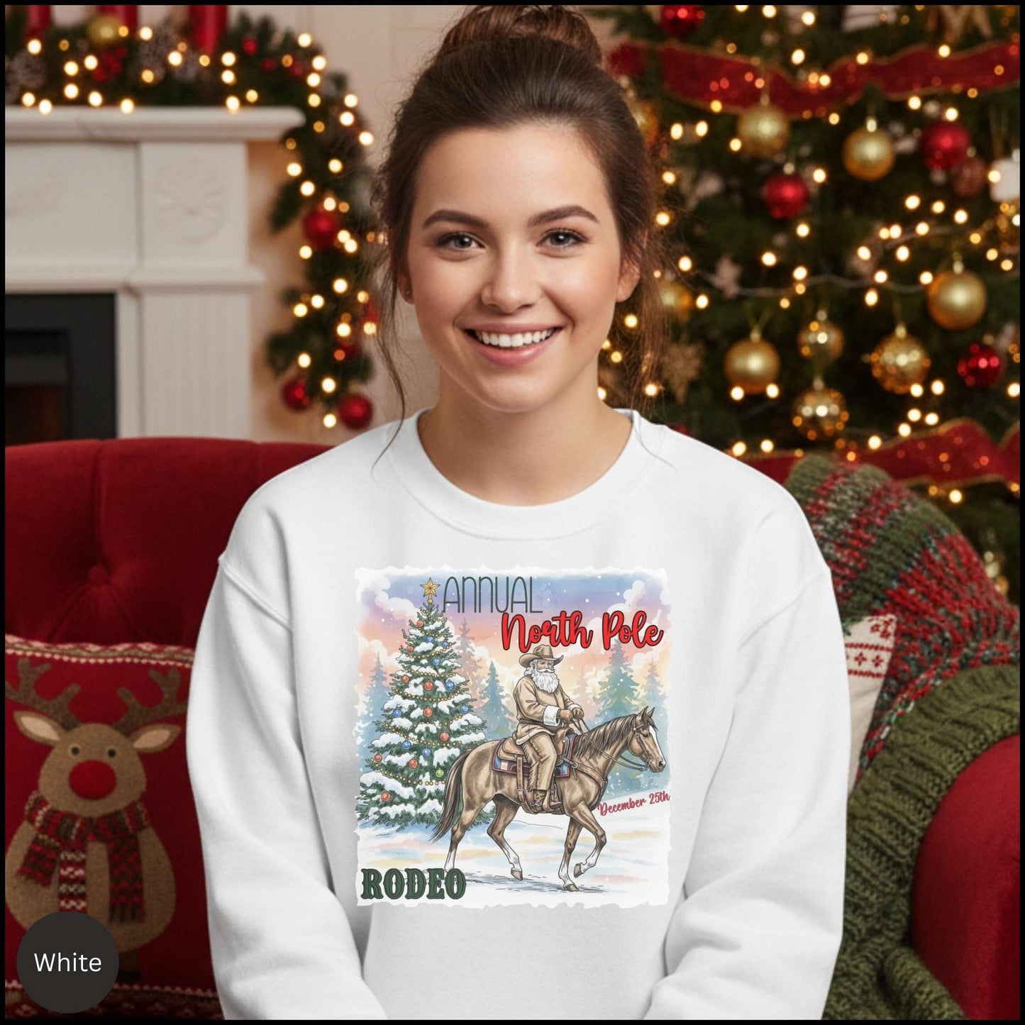 Cowboy Santa Rodeo Holiday Crewneck Sweatshirt