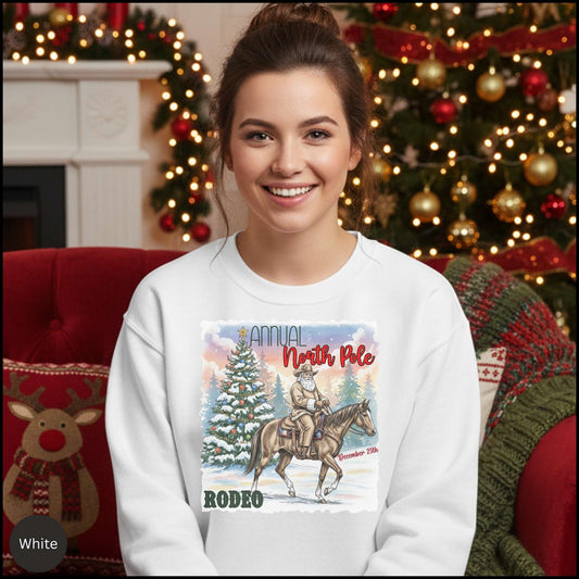 Cowboy Santa Rodeo Holiday Crewneck Sweatshirt