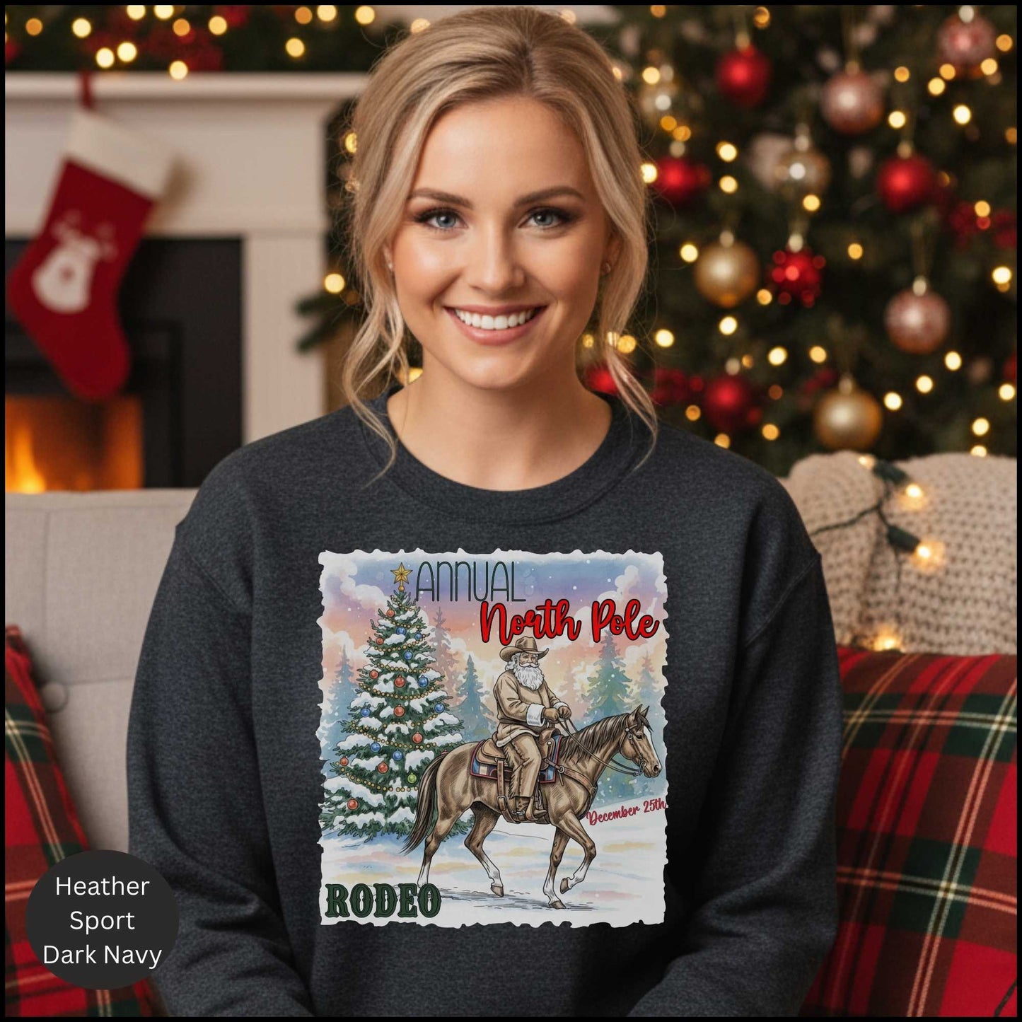 Cowboy Santa Rodeo Holiday Crewneck Sweatshirt