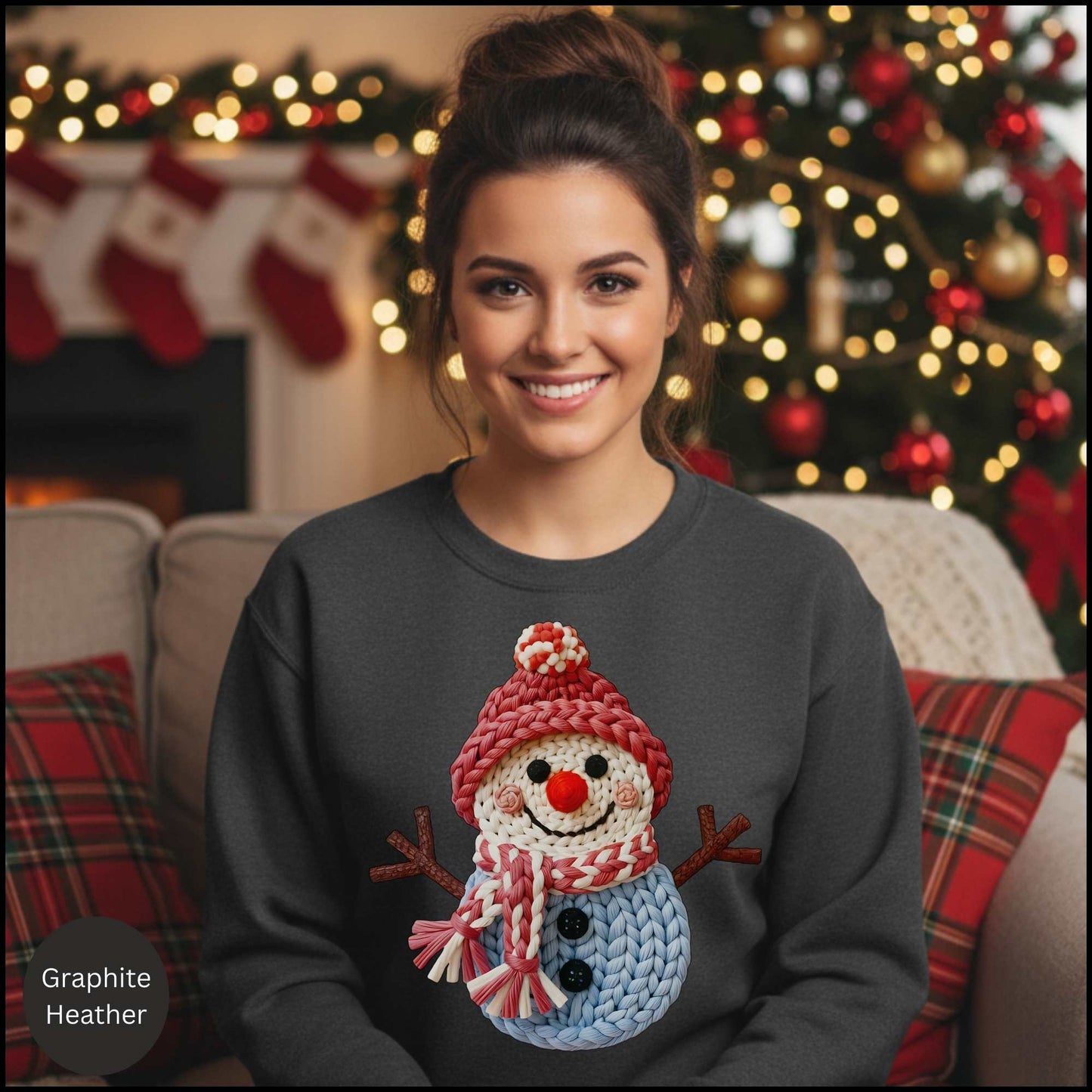 Cozy Knit Snowman Crewneck Sweatshirt