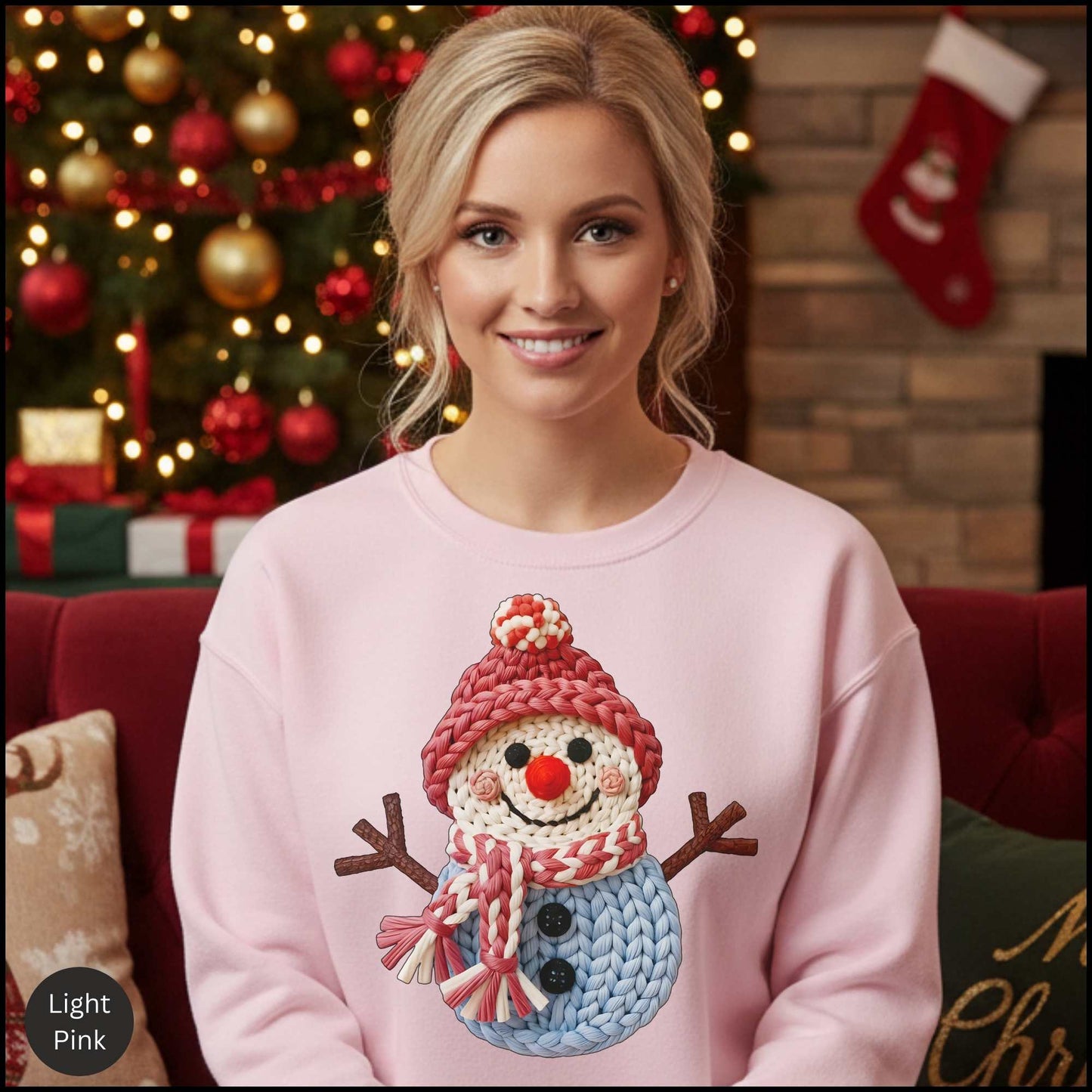 Cozy Knit Snowman Crewneck Sweatshirt