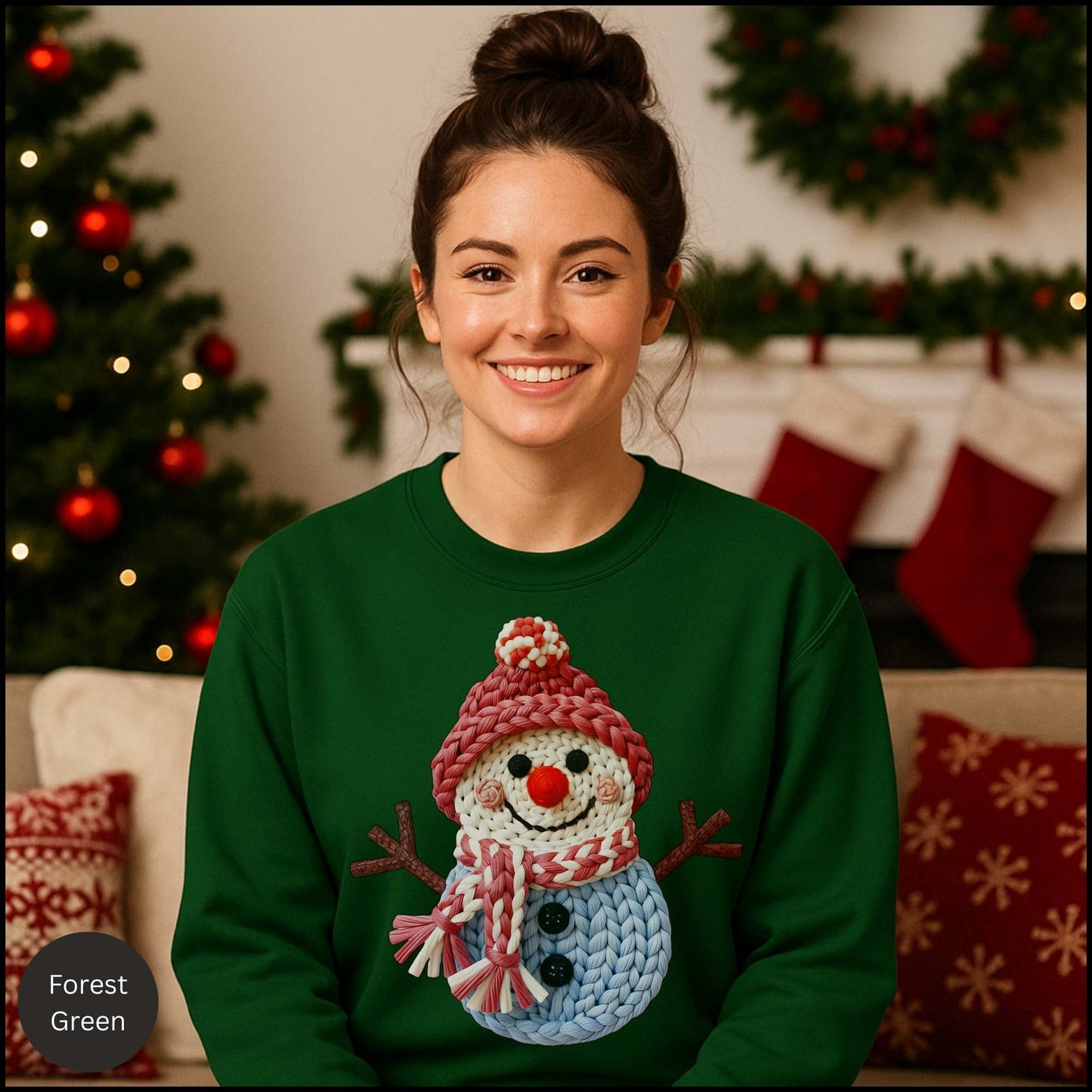 Cozy Knit Snowman Crewneck Sweatshirt