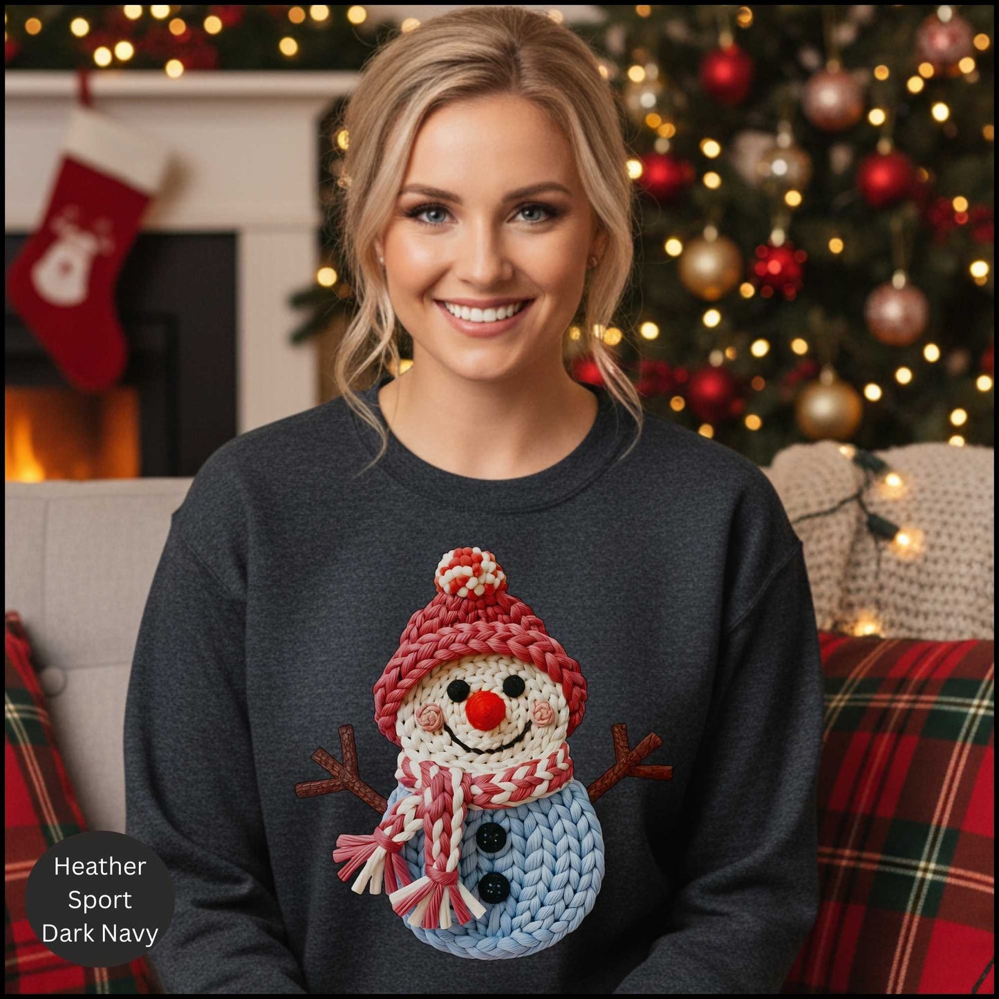 Cozy Knit Snowman Crewneck Sweatshirt