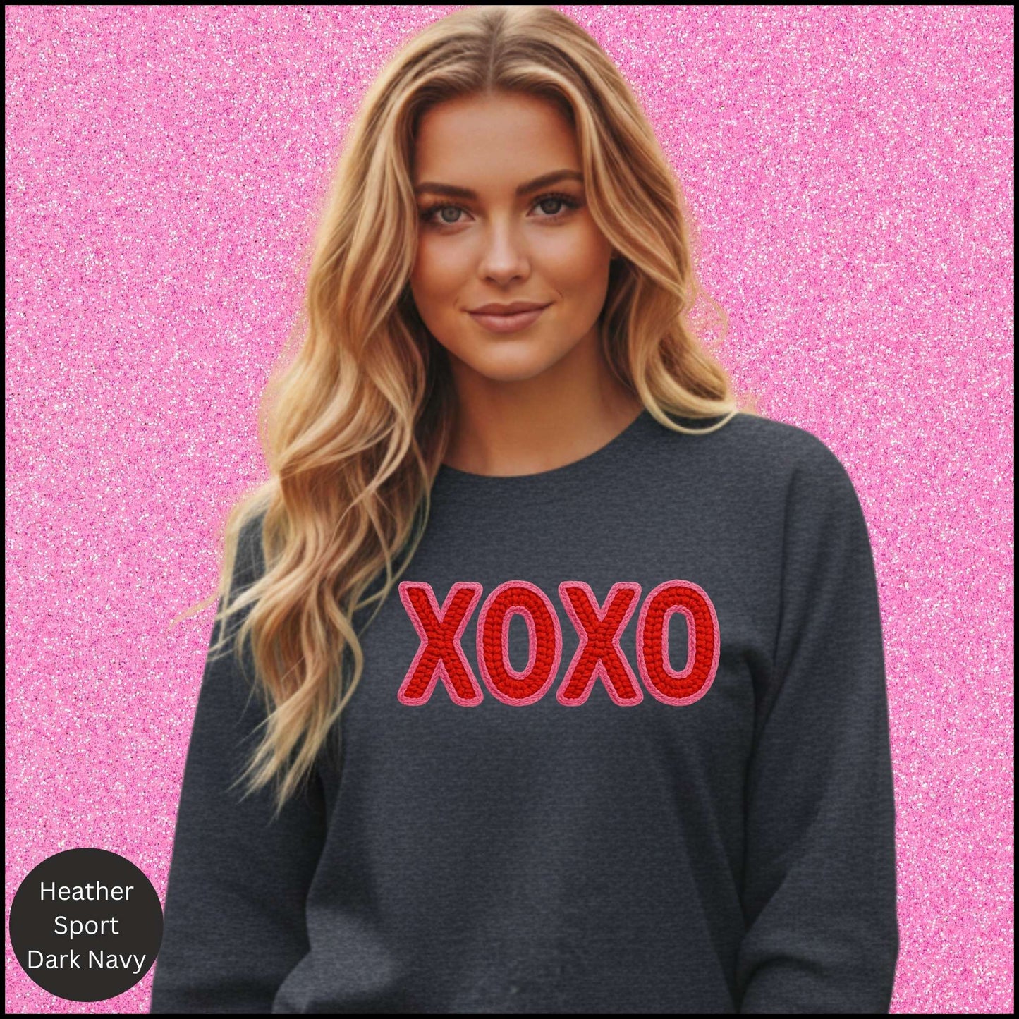 XOXO Sweatshirt, Valentine XOXO Crewneck, Red Pink Love Sweatshirt, Cozy Valentine Shirt, Gift for Her