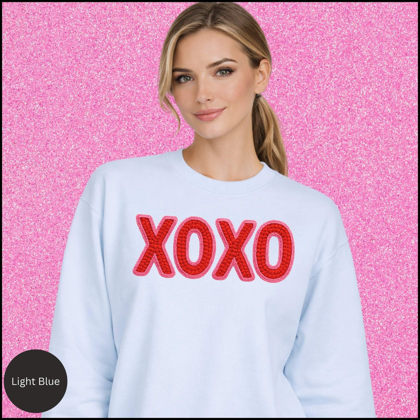 XOXO Sweatshirt, Valentine XOXO Crewneck, Red Pink Love Sweatshirt, Cozy Valentine Shirt, Gift for Her