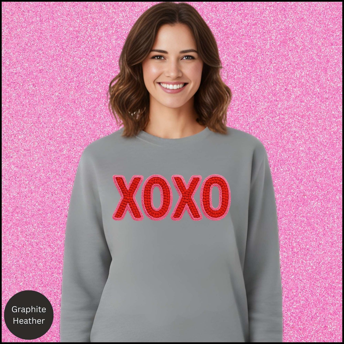 XOXO Sweatshirt, Valentine XOXO Crewneck, Red Pink Love Sweatshirt, Cozy Valentine Shirt, Gift for Her