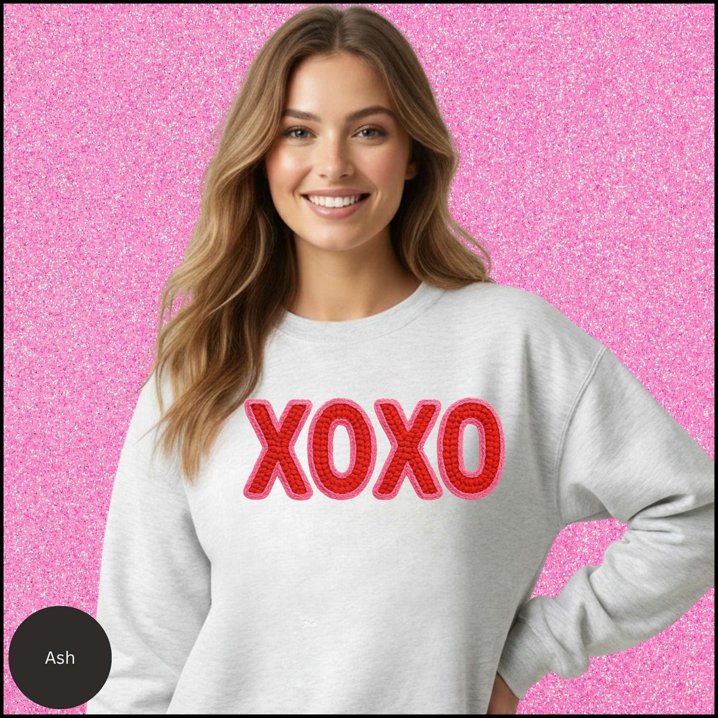 XOXO Sweatshirt, Valentine XOXO Crewneck, Red Pink Love Sweatshirt, Cozy Valentine Shirt, Gift for Her
