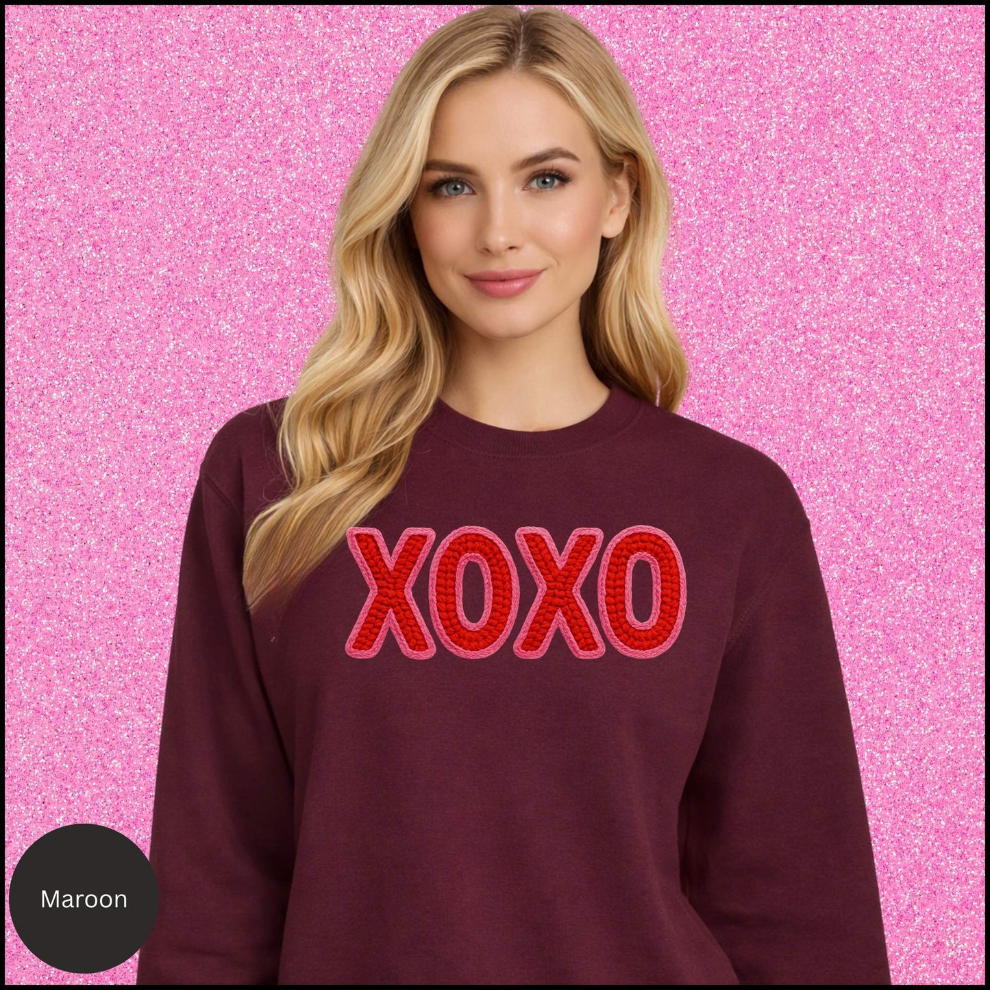 XOXO Sweatshirt, Valentine XOXO Crewneck, Red Pink Love Sweatshirt, Cozy Valentine Shirt, Gift for Her