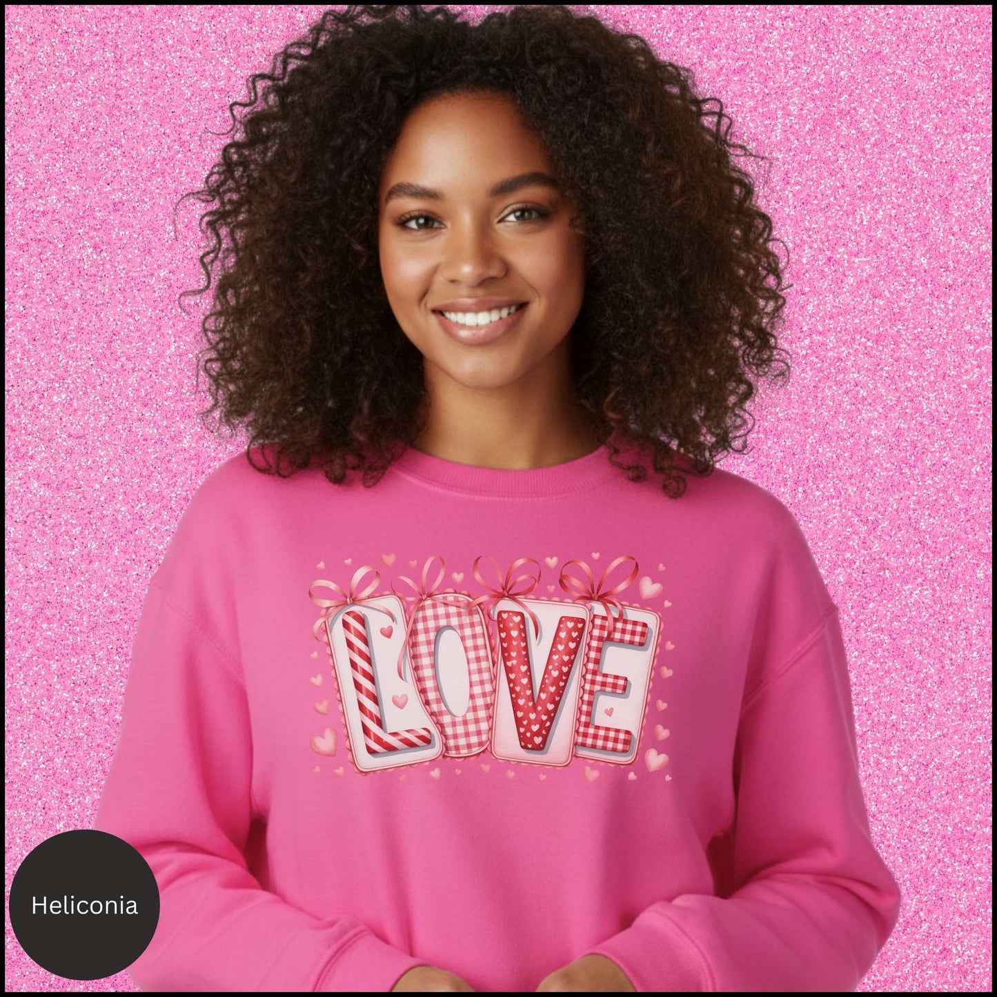 LOVE Sweatshirt, Valentine LOVE Crewneck, Pink Red Love Shirt, Cute Valentine Sweatshirt, Gift for Her