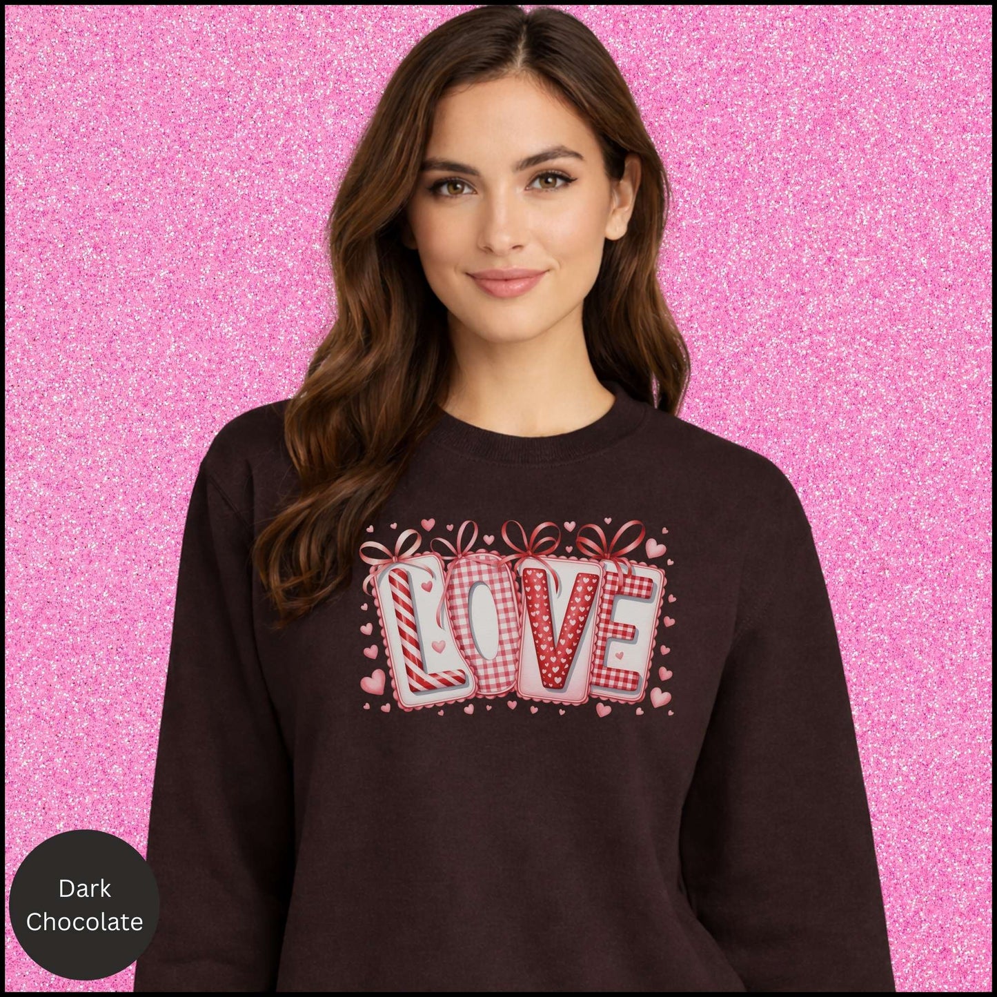 LOVE Sweatshirt, Valentine LOVE Crewneck, Pink Red Love Shirt, Cute Valentine Sweatshirt, Gift for Her