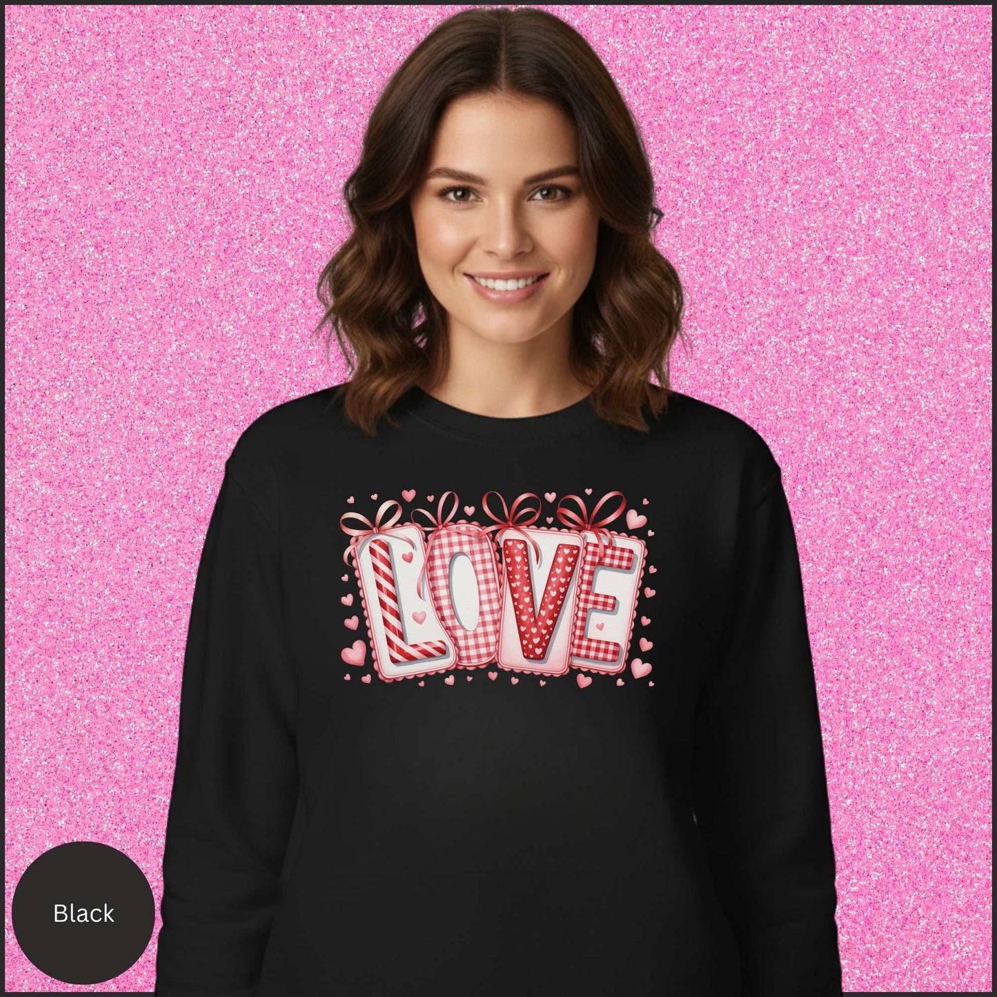 LOVE Sweatshirt, Valentine LOVE Crewneck, Pink Red Love Shirt, Cute Valentine Sweatshirt, Gift for Her