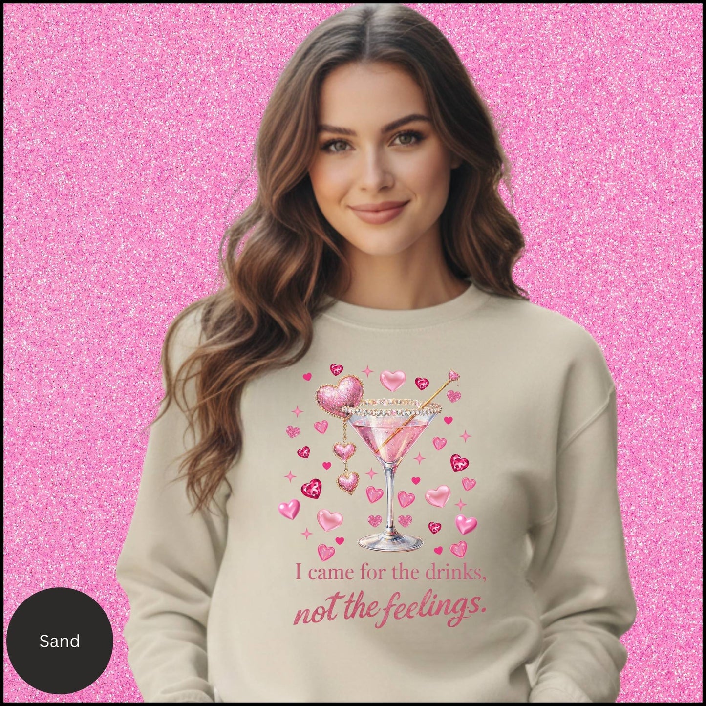 I Came for the Drinks Sweatshirt, Funny Cocktail Valentine Shirt, Sassy Girls Night Crewneck, Galentines Gift