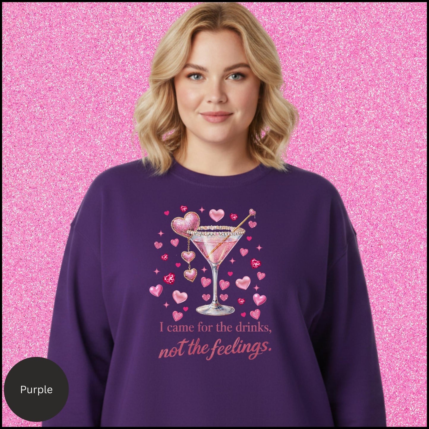 I Came for the Drinks Sweatshirt, Funny Cocktail Valentine Shirt, Sassy Girls Night Crewneck, Galentines Gift