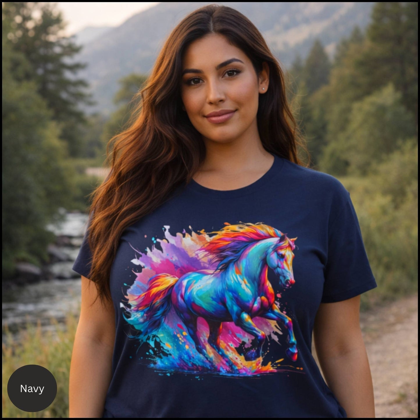 Vibrant Wild Horse Graphic Tee – Colorful Artistic Horse Lover T-Shirt