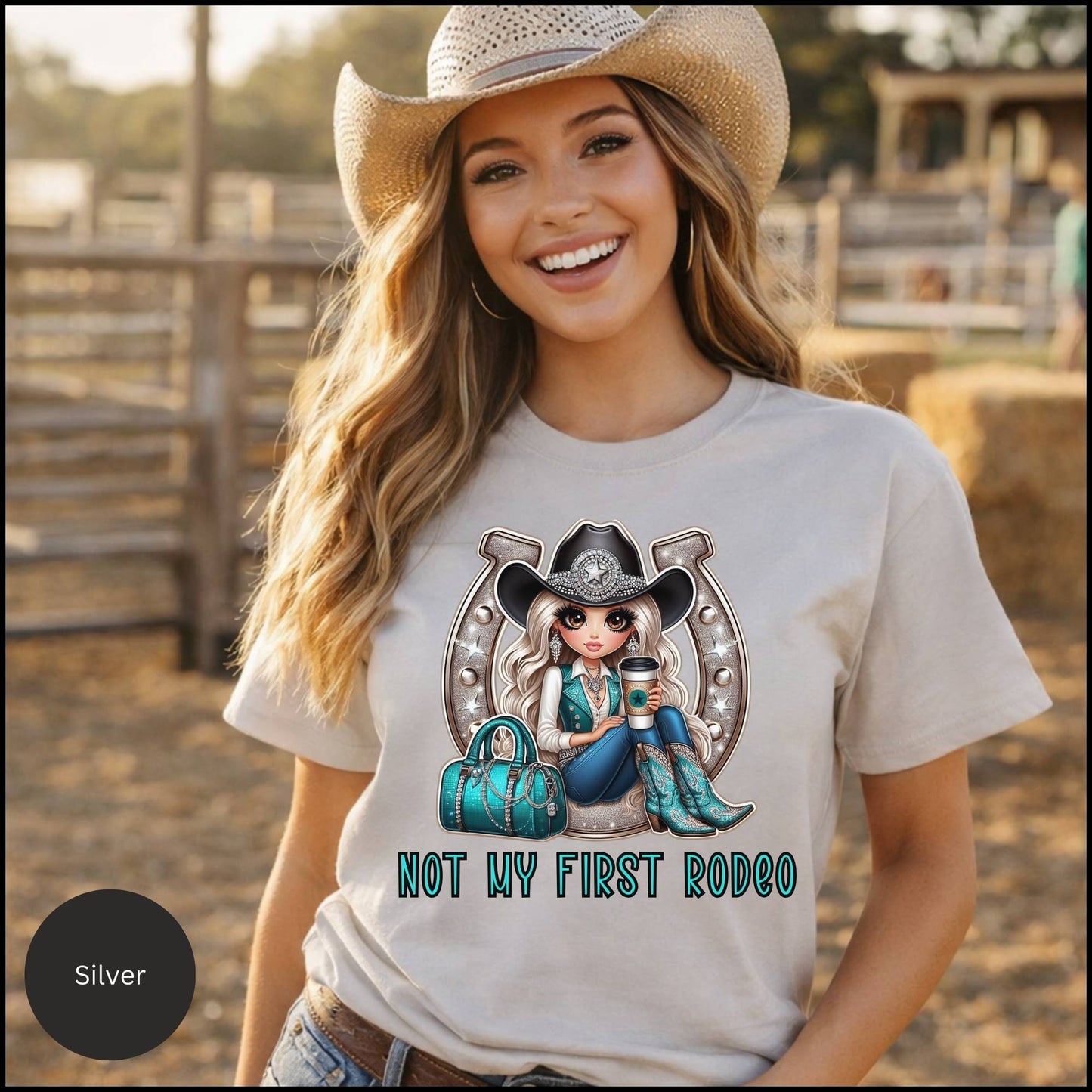 Not My First Rodeo Cowgirl Graphic Tee – Western Cowgirl Statement T-Shirt