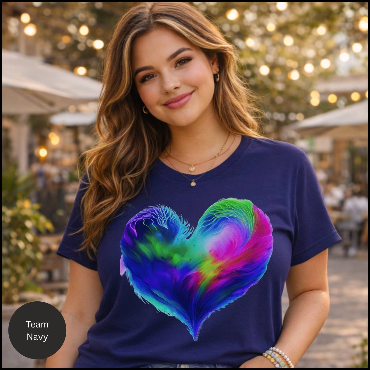 Rainbow Abstract Heart Graphic Tee – Colorful Love & Self-Expression Bella+Canvas T-Shirt