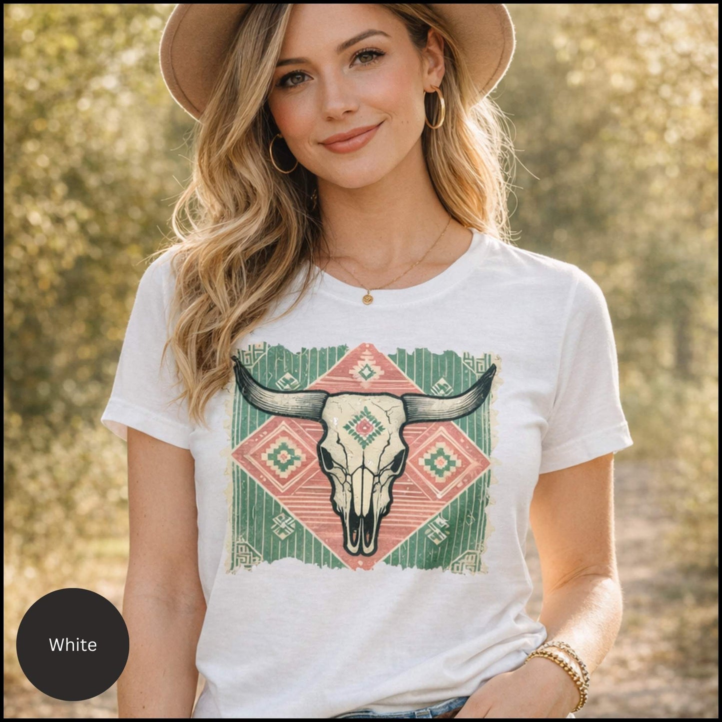 Desert Bloom Steer Skull Tee | Boho Western Cowgirl Graphic T-Shirt