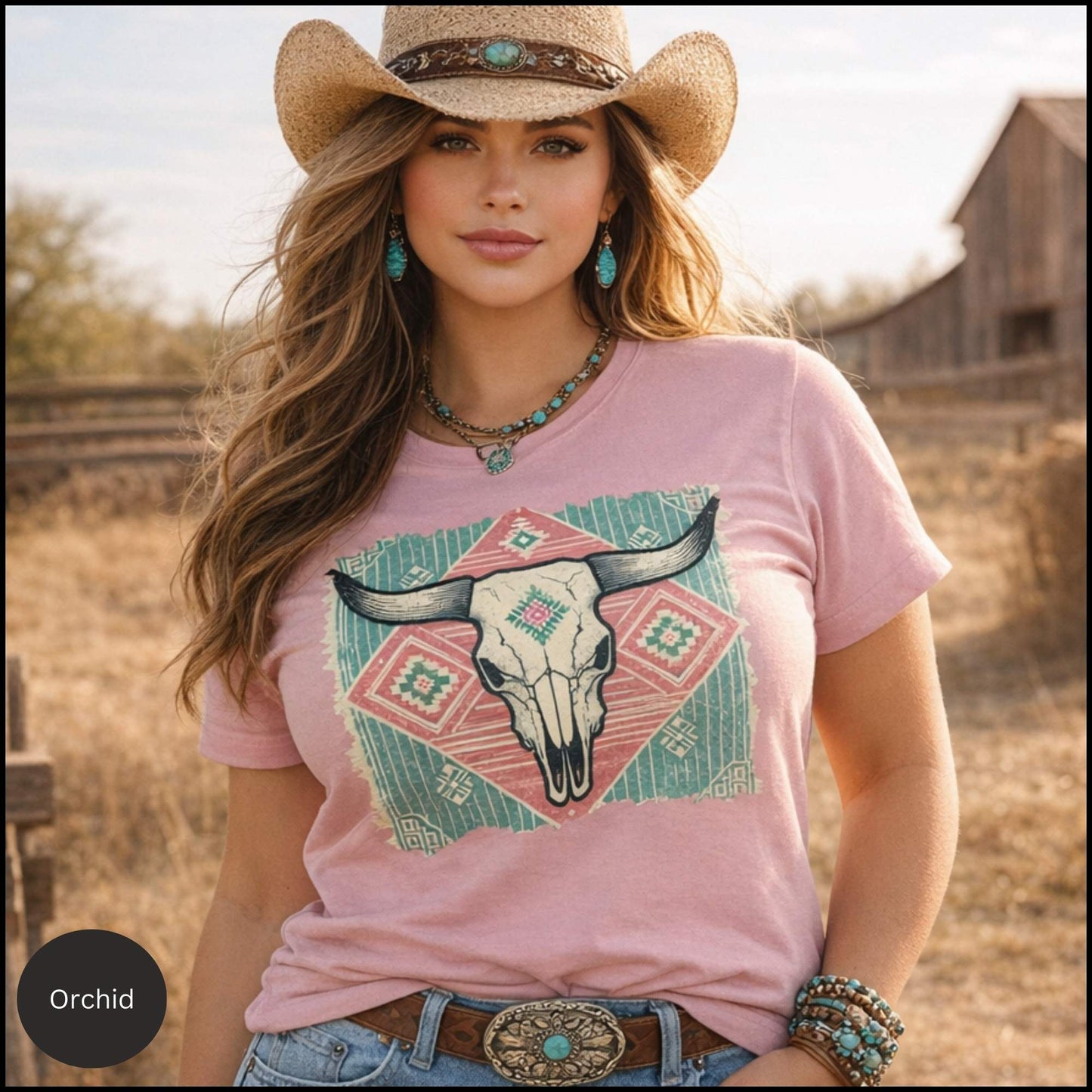 Desert Bloom Steer Skull Tee | Boho Western Cowgirl Graphic T-Shirt