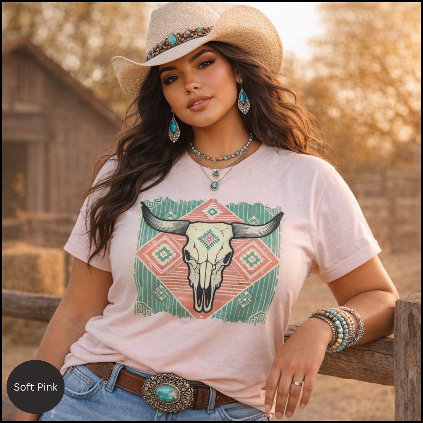 Desert Bloom Steer Skull Tee | Boho Western Cowgirl Graphic T-Shirt