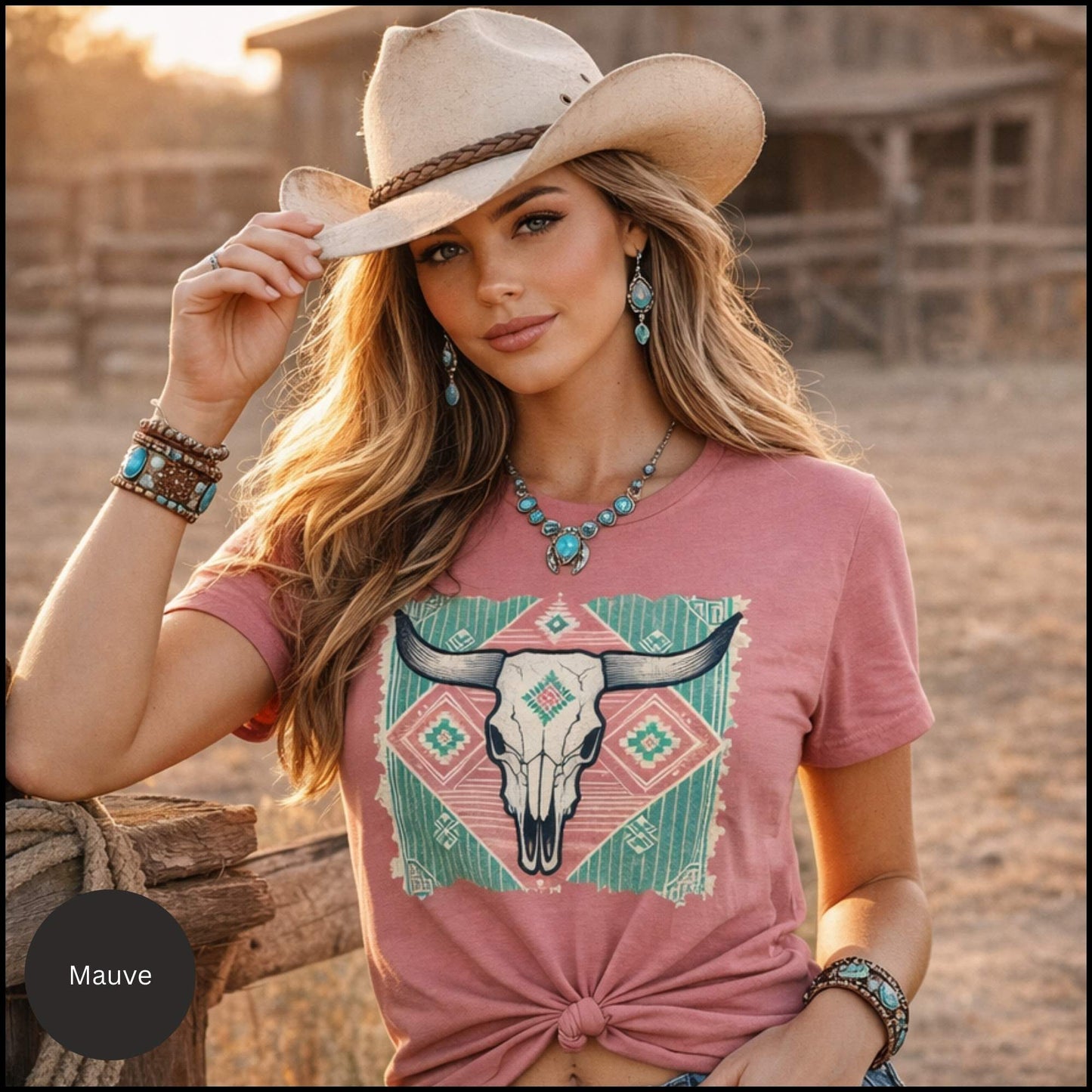 Desert Bloom Steer Skull Tee | Boho Western Cowgirl Graphic T-Shirt