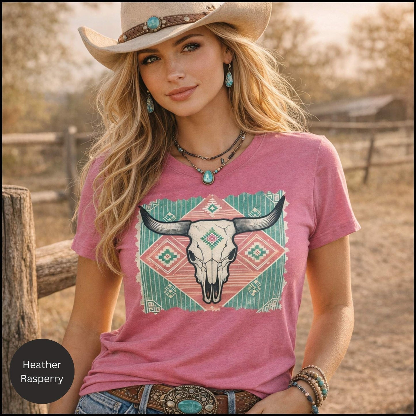 Desert Bloom Steer Skull Tee | Boho Western Cowgirl Graphic T-Shirt