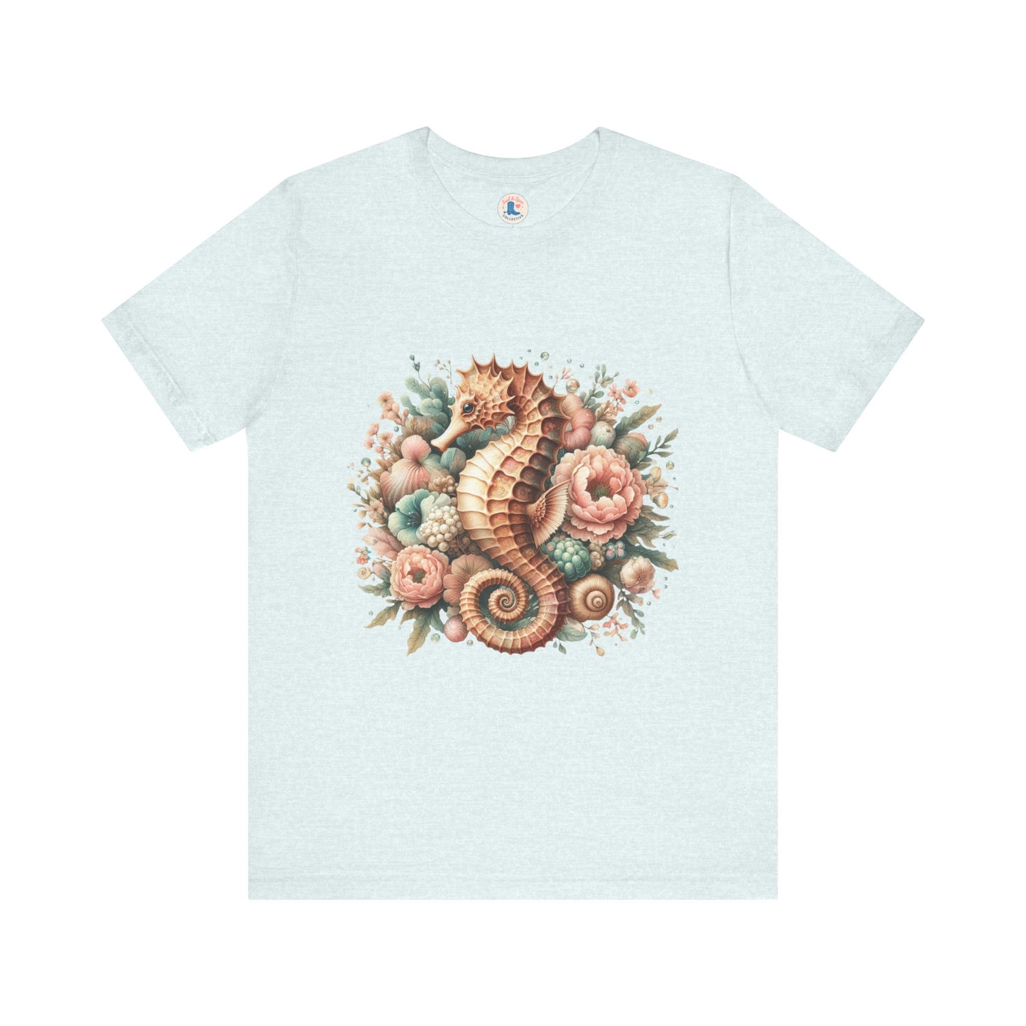 Coastal Bloom Seahorse Tee