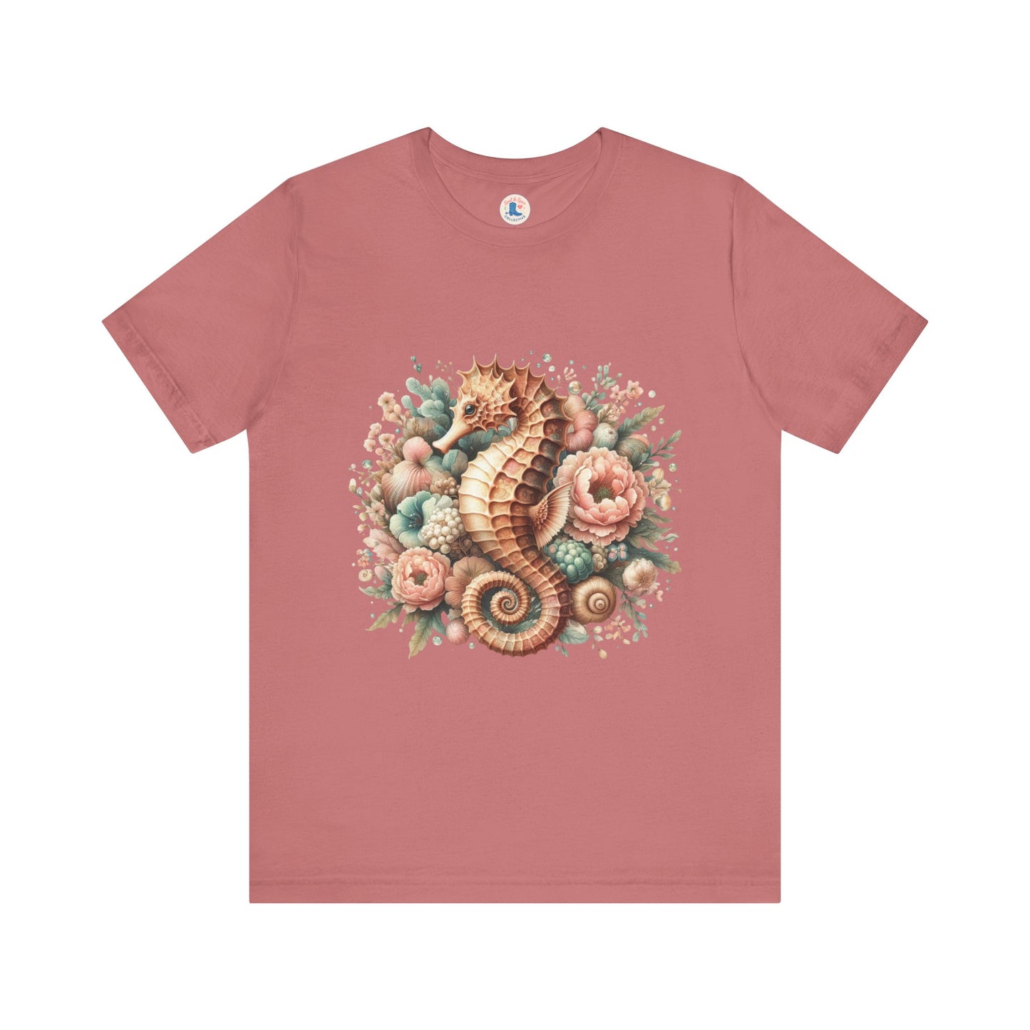 Coastal Bloom Seahorse Tee